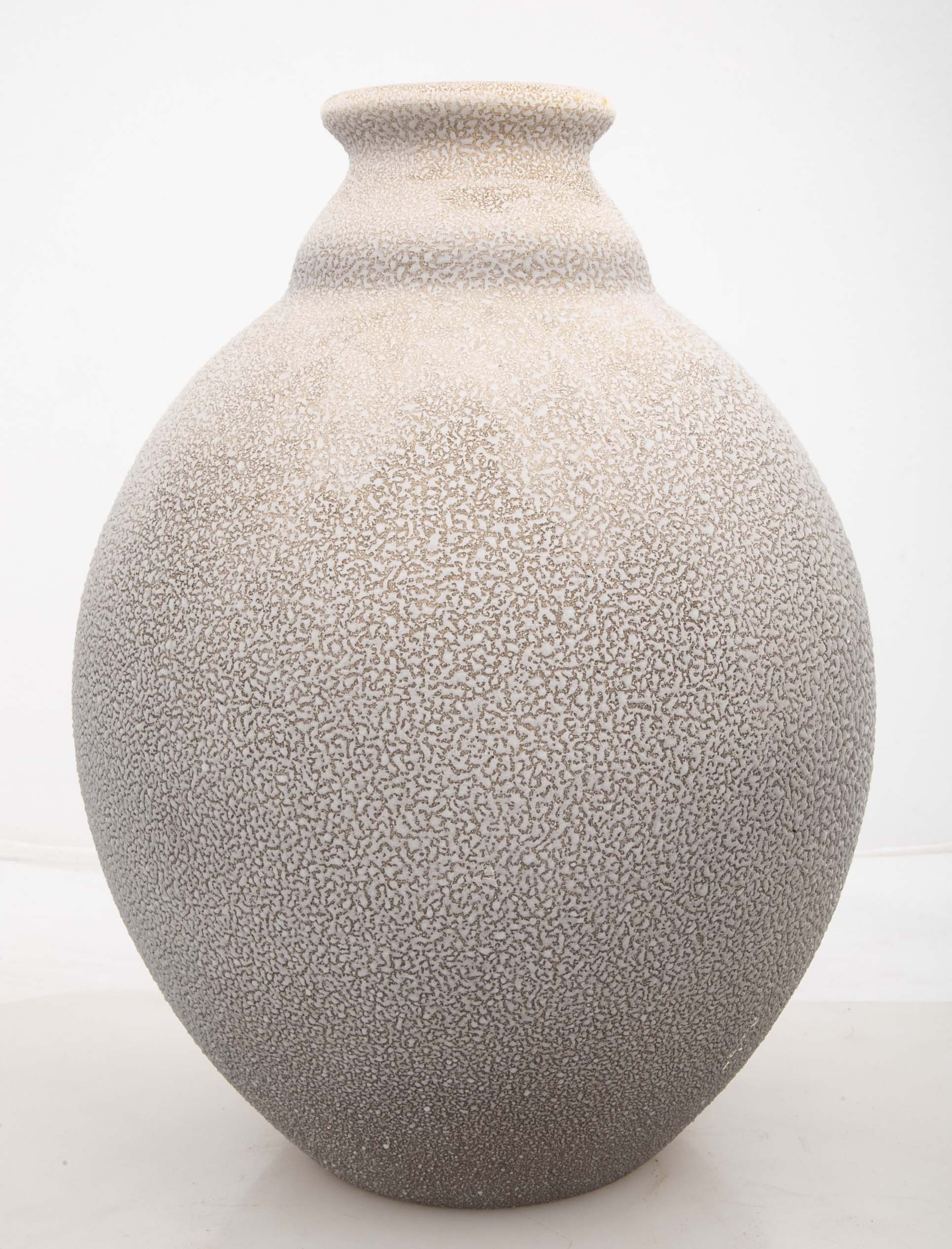 A Vinsare Ochre Gray Ovoid Ceramic Vase Manufactured in Sevres