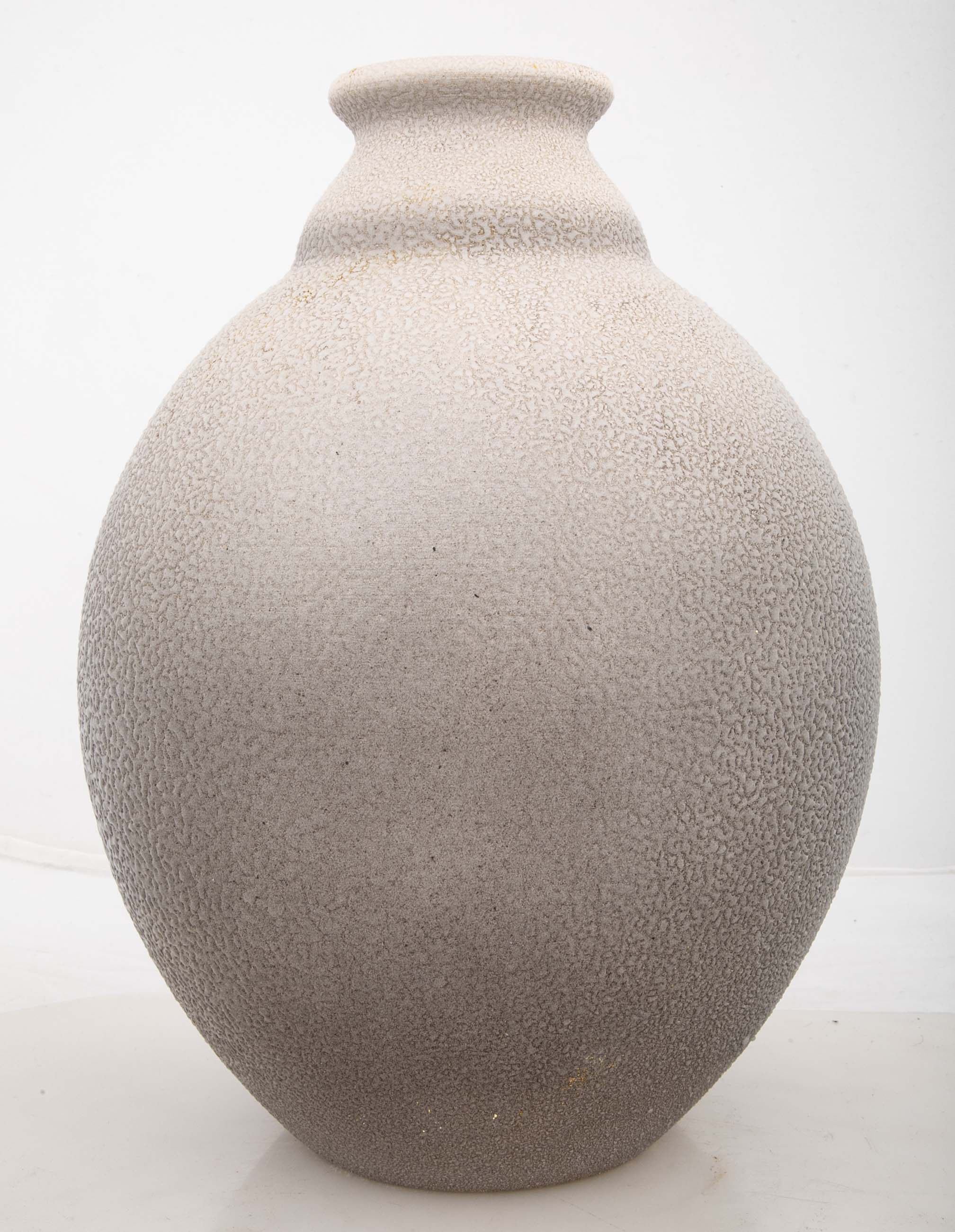 A Vinsare Ochre Gray Ovoid Ceramic Vase Manufactured in Sevres