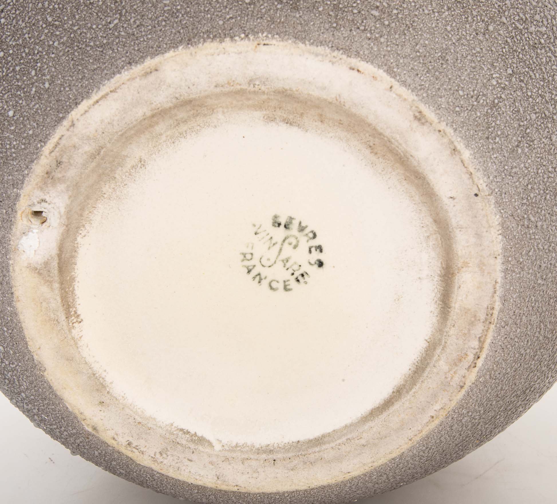 A Vinsare Ochre Gray Ovoid Ceramic Vase Manufactured in Sevres