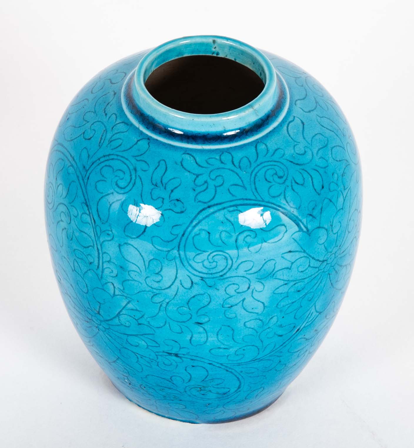 Chinese Qing Dynasty Turquoise Ceramic Jar