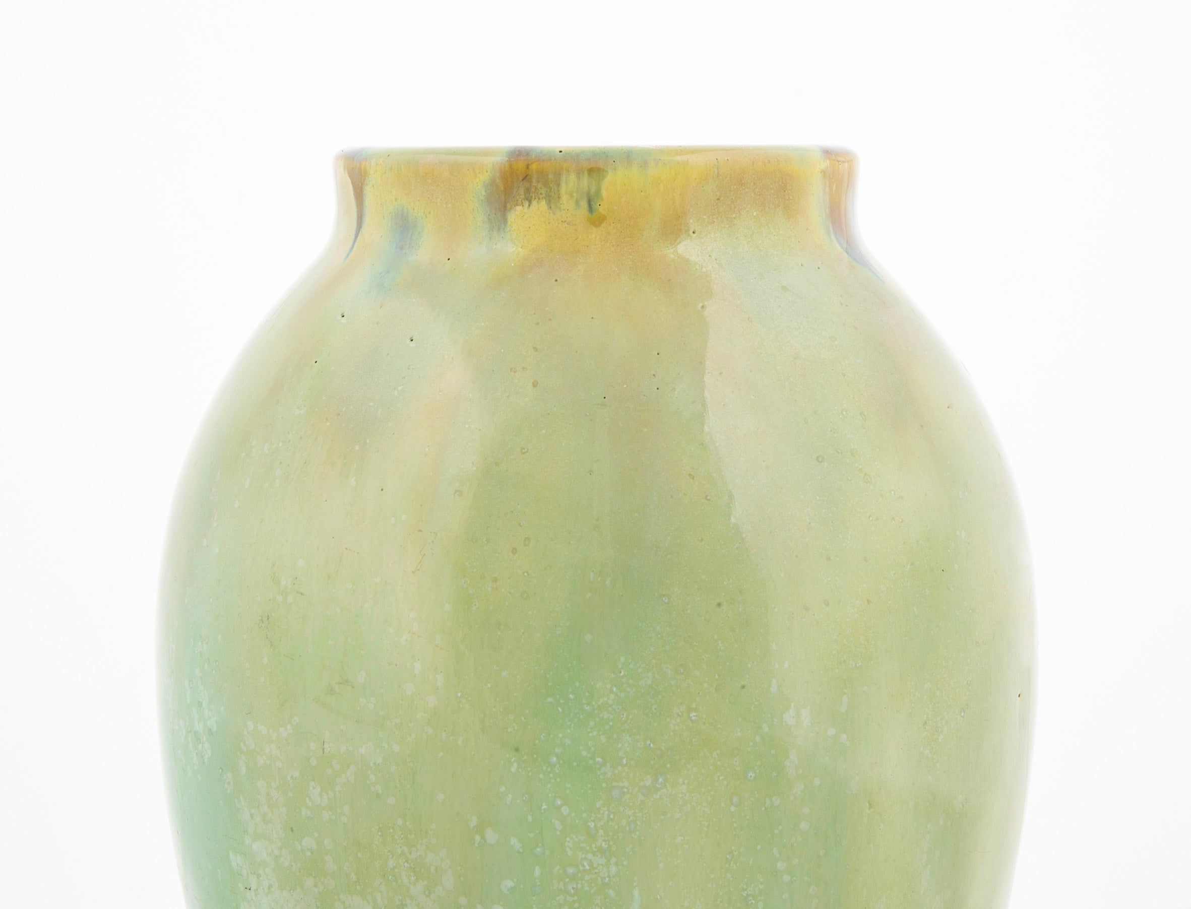 Fulper Pottery Vase with Green Crystalline Glaze