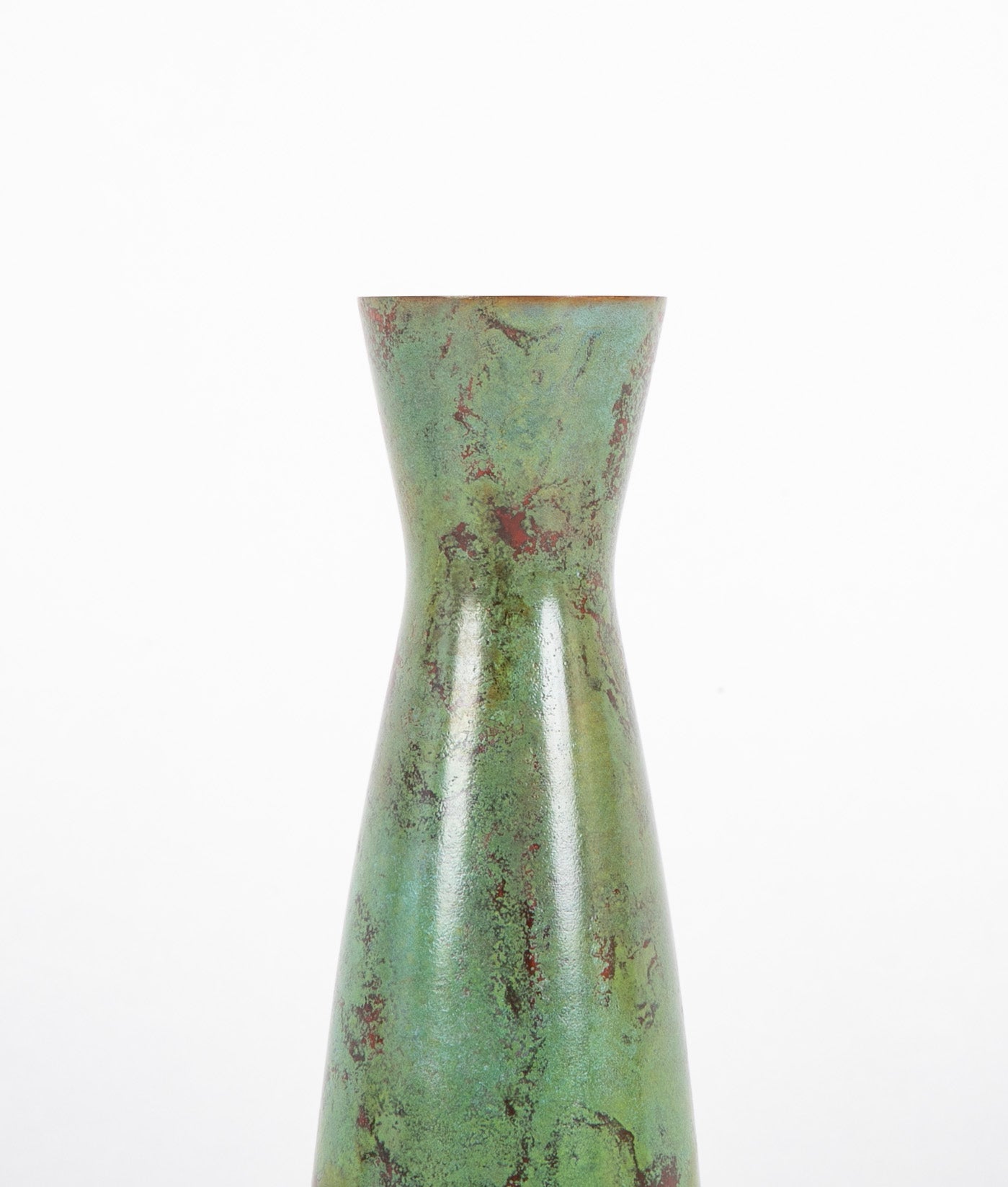 Hasegawa Yoshihisa Green Patinated Bronze Vase