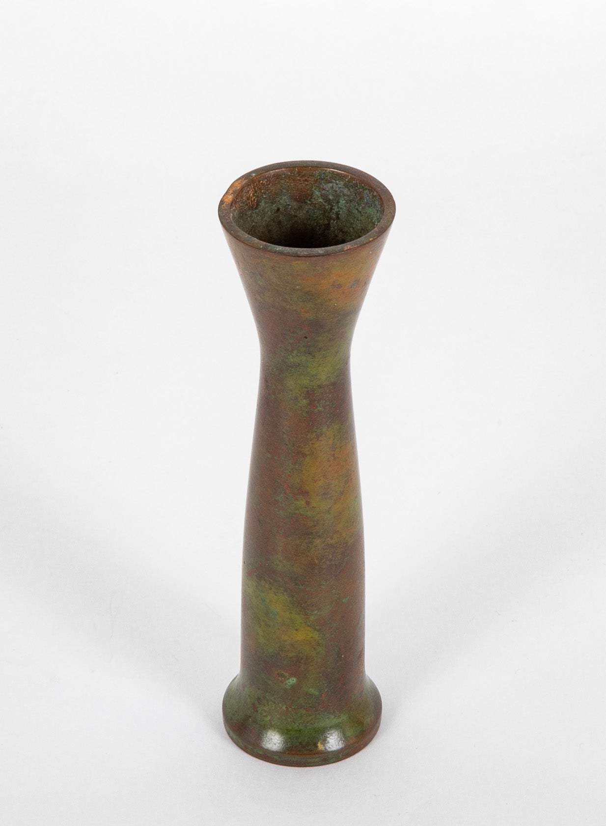 Hasegawa Yoshihisa Patinated Bronze with Green Vase