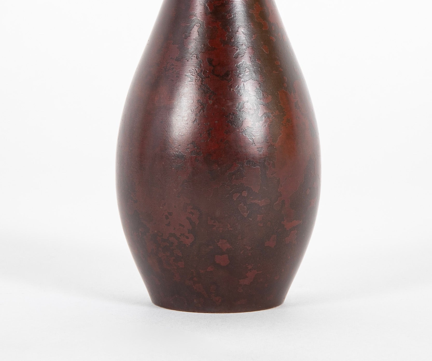 A Pair of Baluster Base Slender Necked Bronze Vases by Nakajima Yasumi