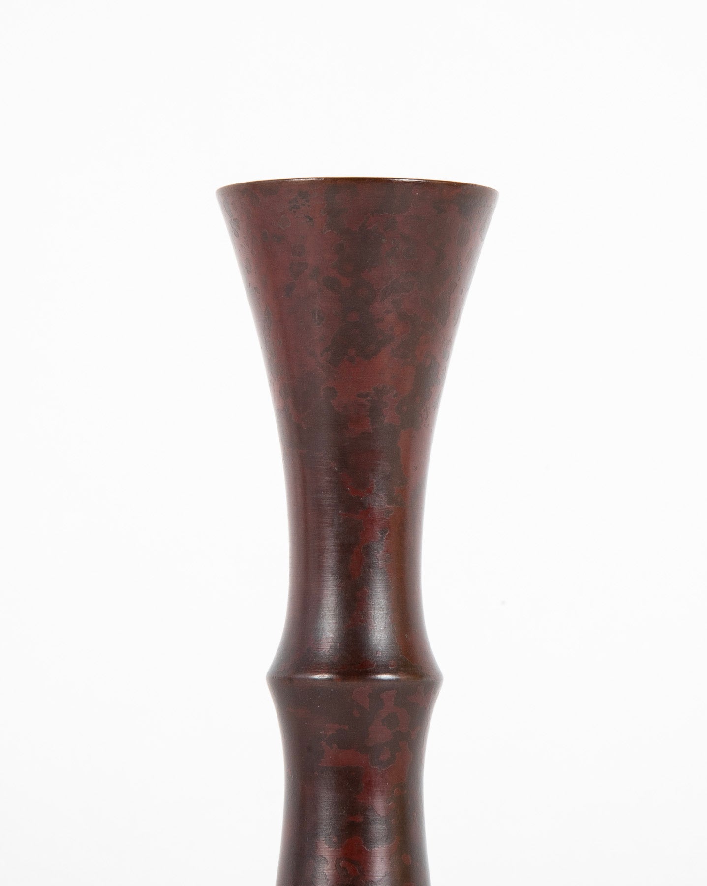 A Pair of Baluster Base Slender Necked Bronze Vases by Nakajima Yasumi