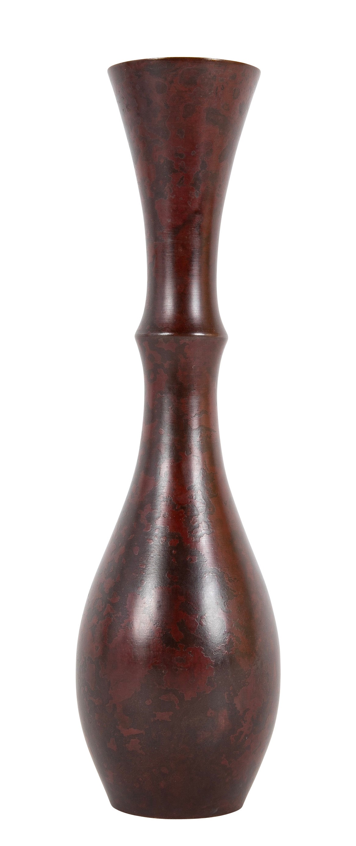 A Pair of Baluster Base Slender Necked Bronze Vases by Nakajima Yasumi