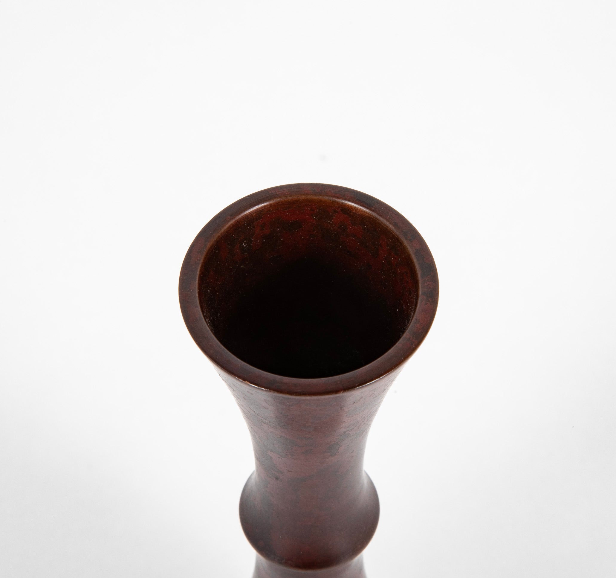 A Pair of Baluster Base Slender Necked Bronze Vases by Nakajima Yasumi