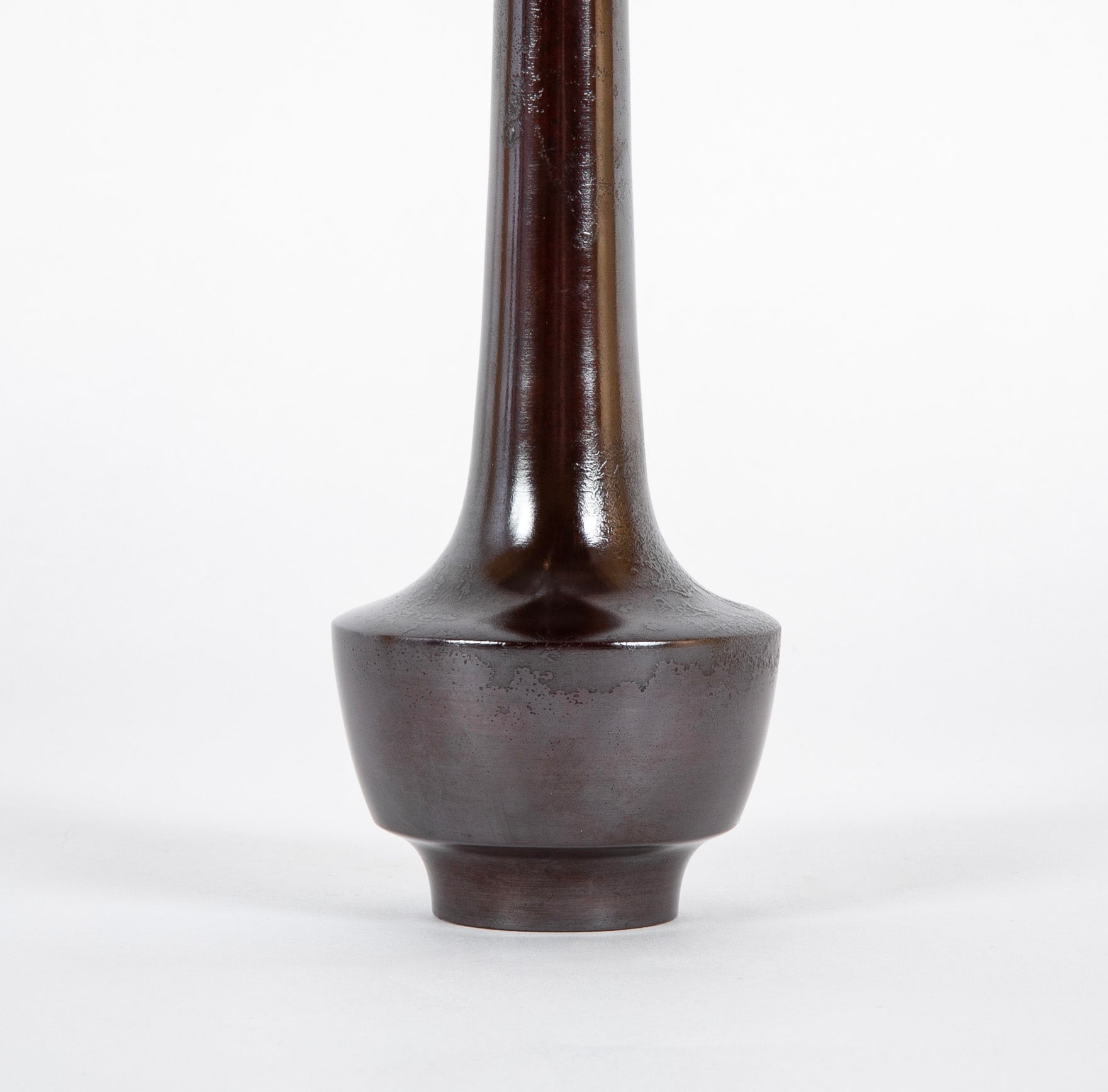 Nakajima Yasumi II Patinated Bronze Bottle Vase with Box