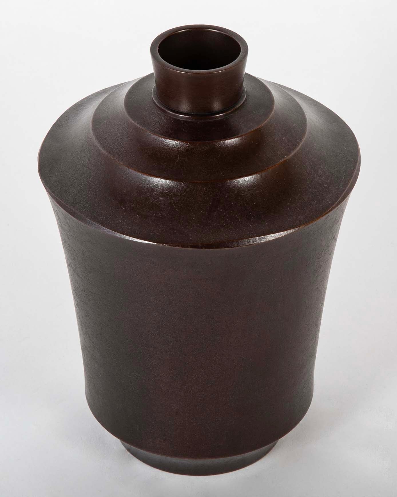 A Bronze Flower Vase by Japanese Artist Kanamori Eiichi