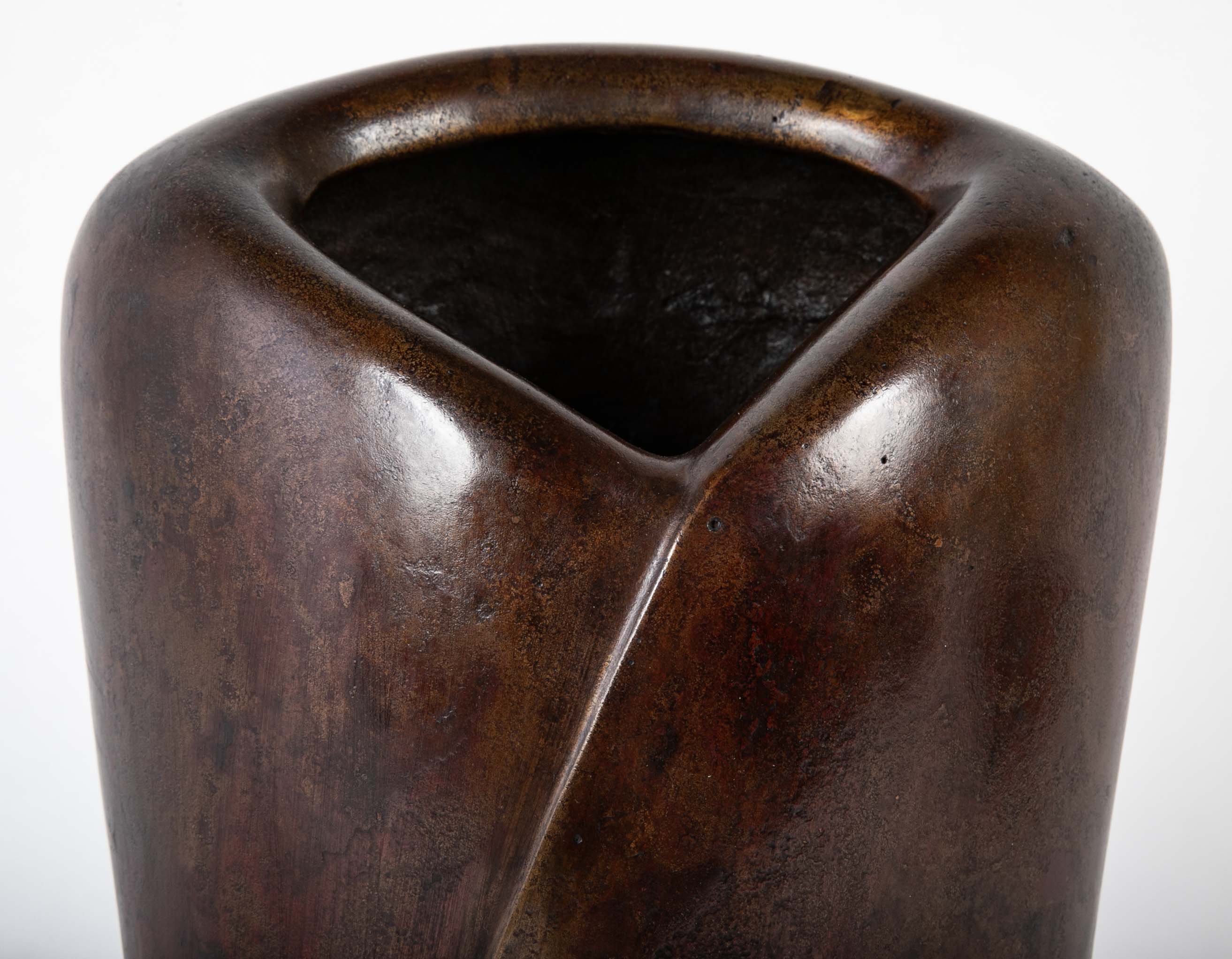 Misawa Hiroshi Bronze Vase in Stylized Kimono Form