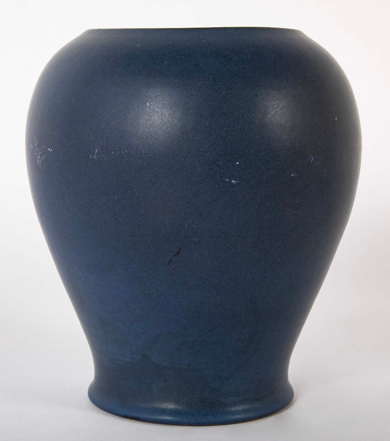 Blue Glazed Marblehead Pottery Ovoid Vase