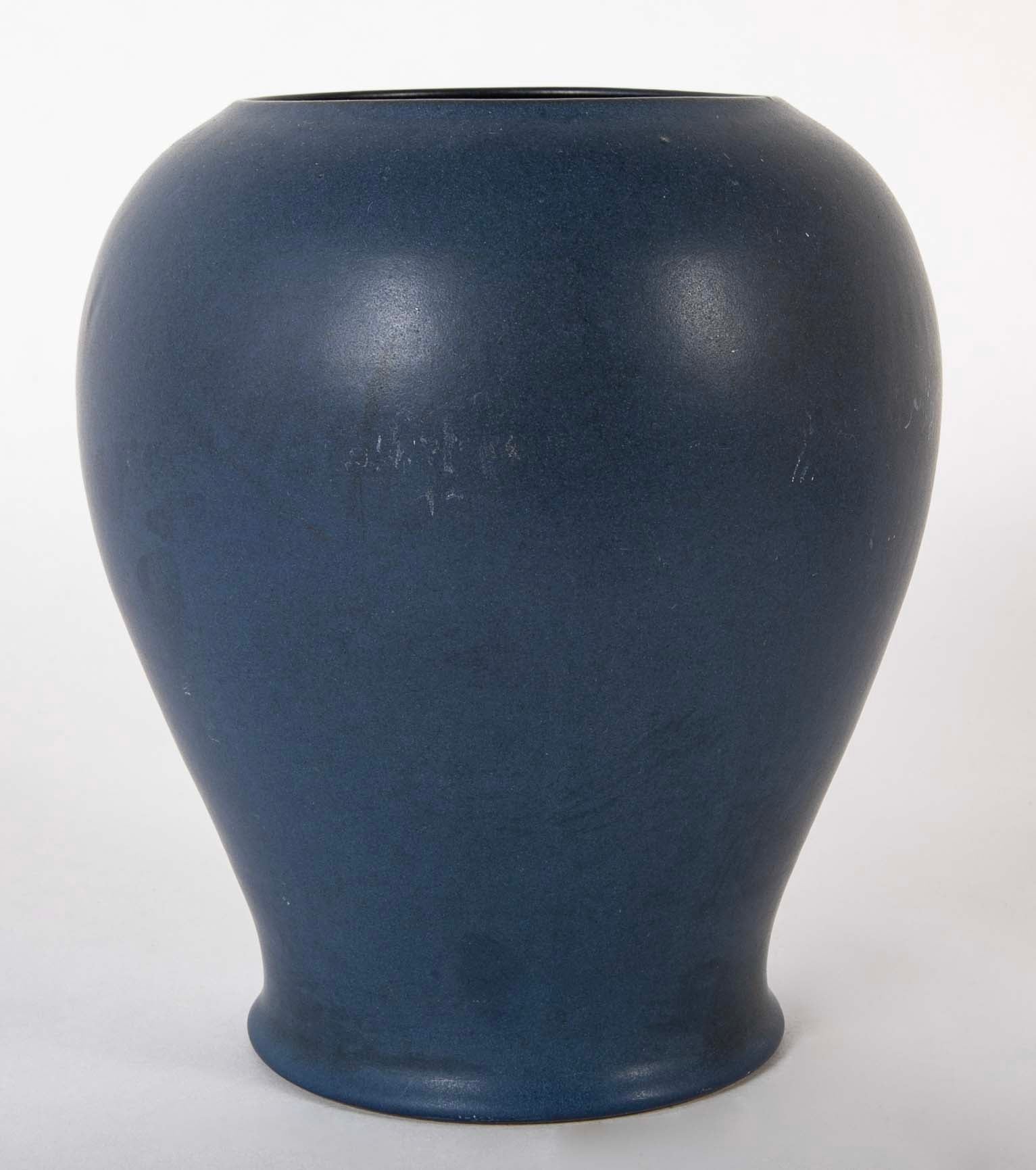 Blue Glazed Marblehead Pottery Ovoid Vase
