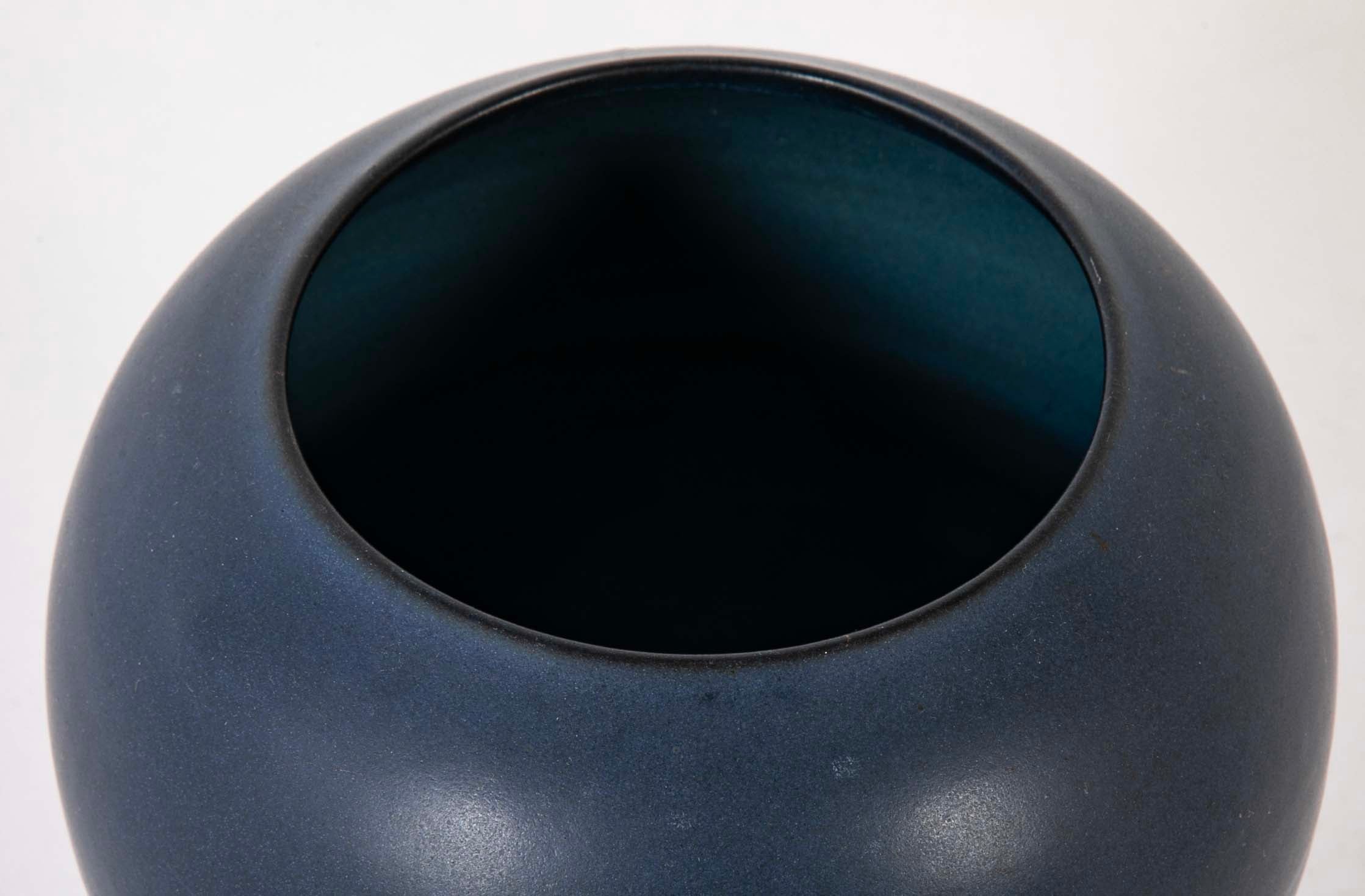 Blue Glazed Marblehead Pottery Ovoid Vase