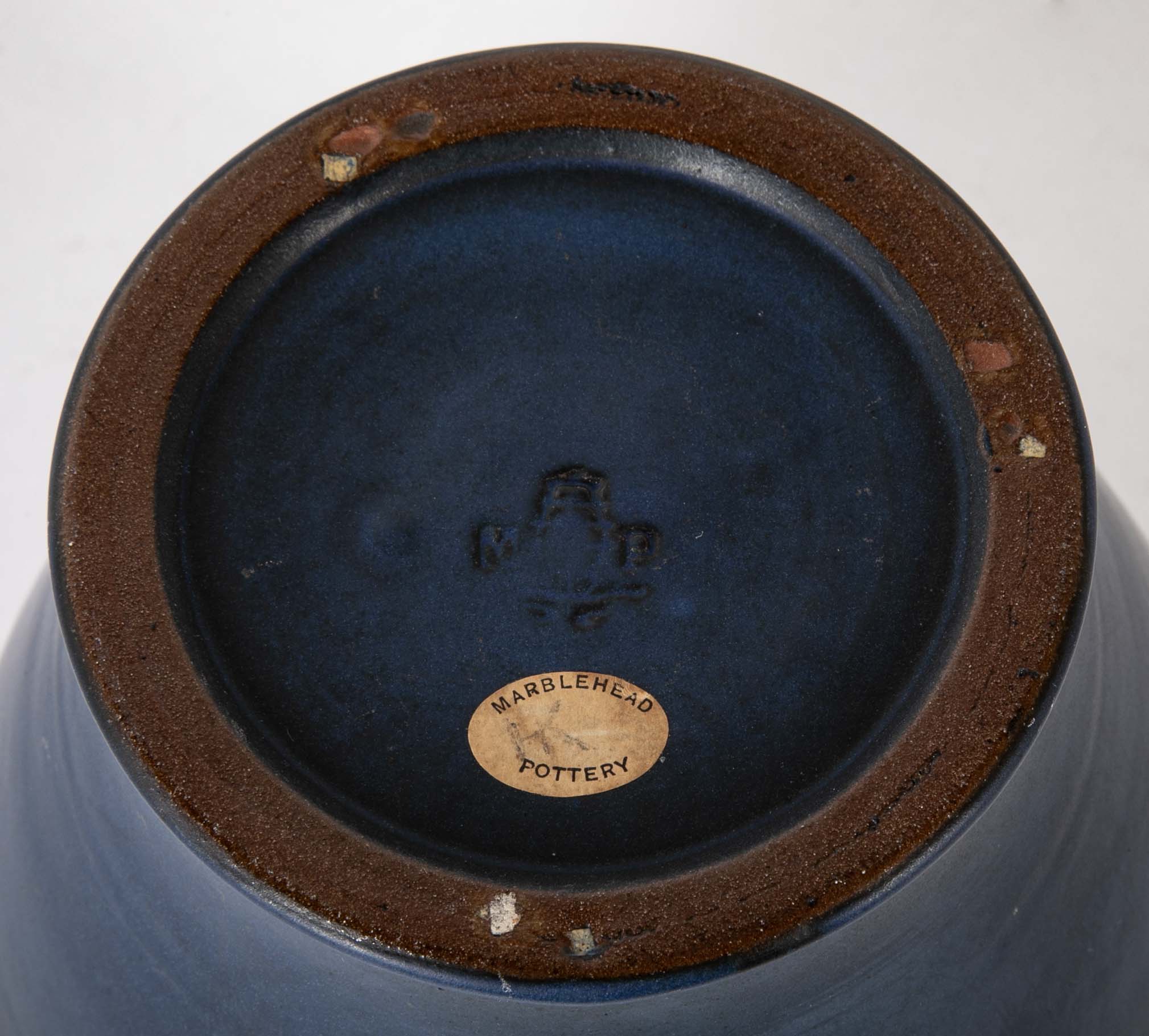 Blue Glazed Marblehead Pottery Ovoid Vase