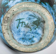 A Jacques Blin Sgraffito Glazed Stoneware Vase with Animal Decor