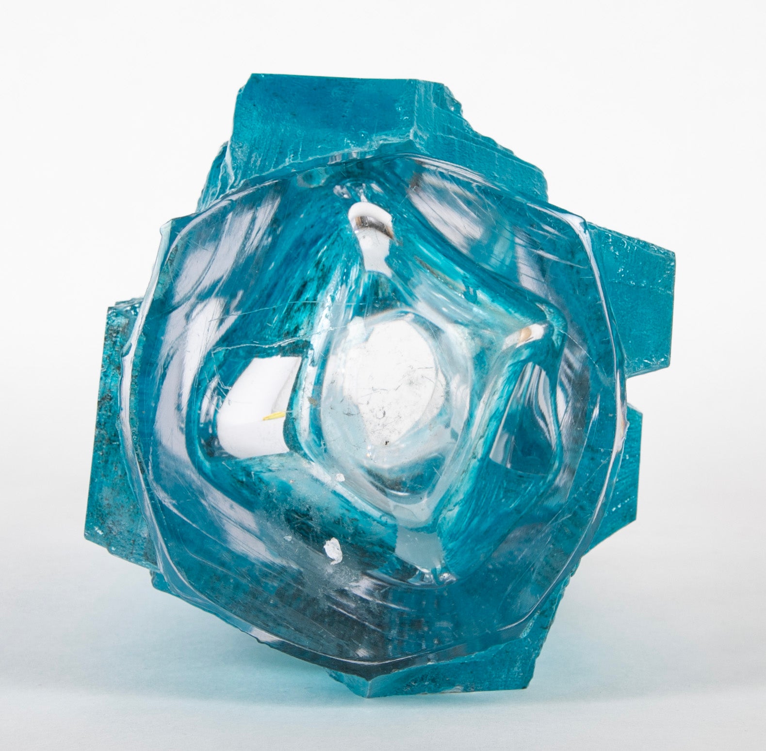 "Argos" Vase of Blue Ground with Clear Panels by Daum