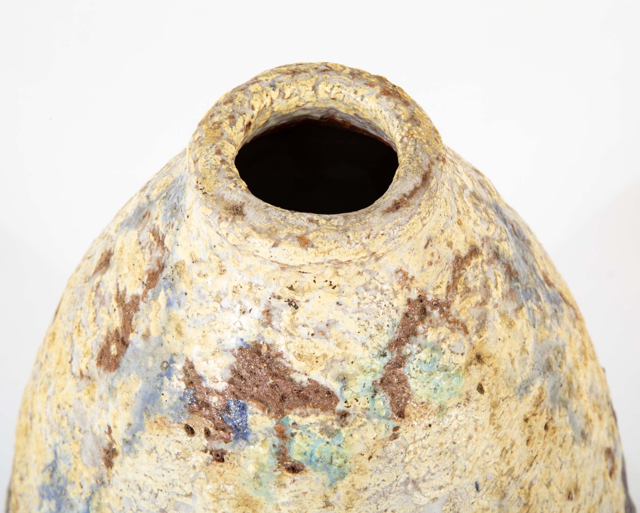 Marcello Fantoni Mid-Century Rough Glazed Stoneware Vase