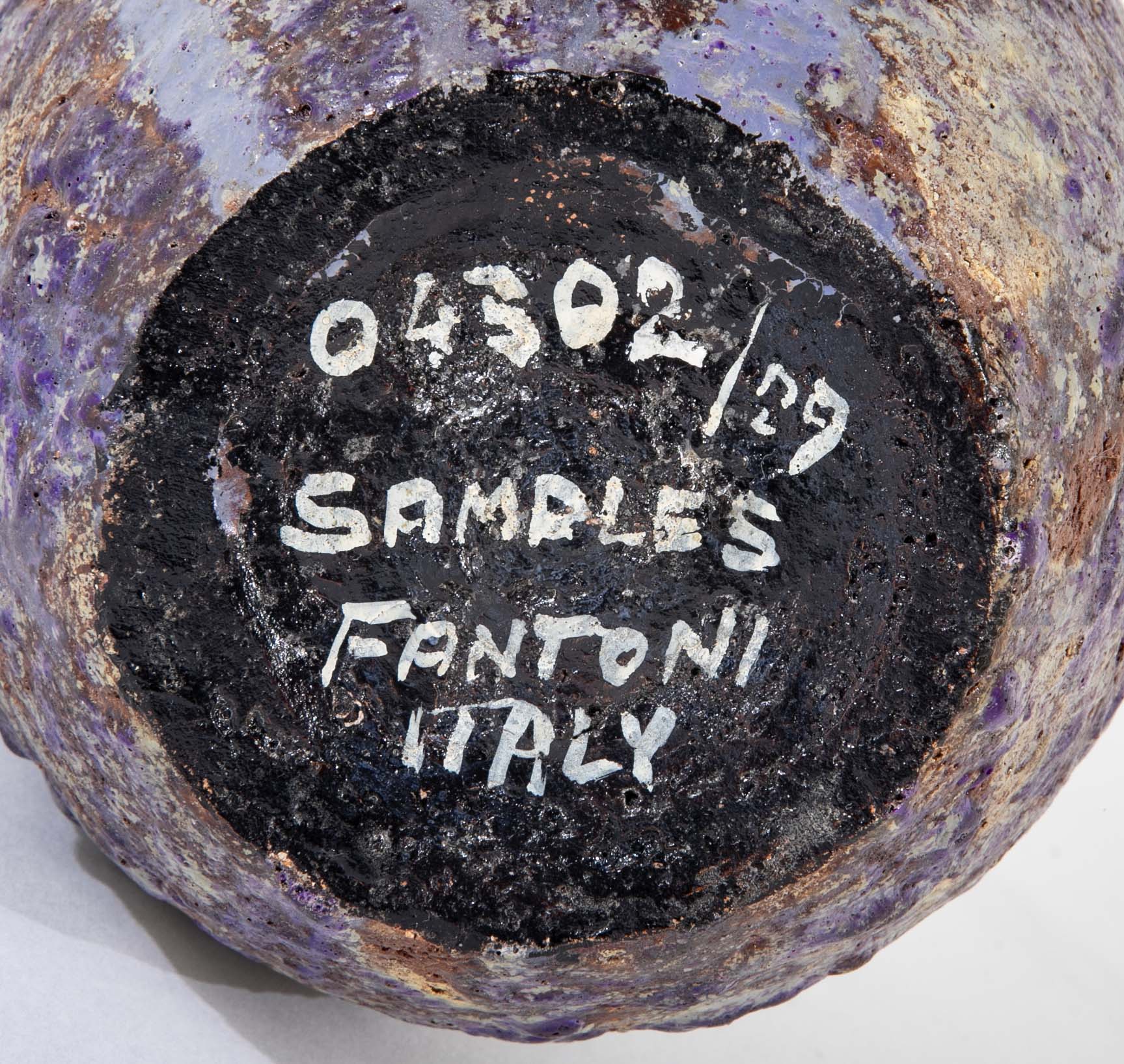 Marcello Fantoni Mid-Century Rough Glazed Stoneware Vase