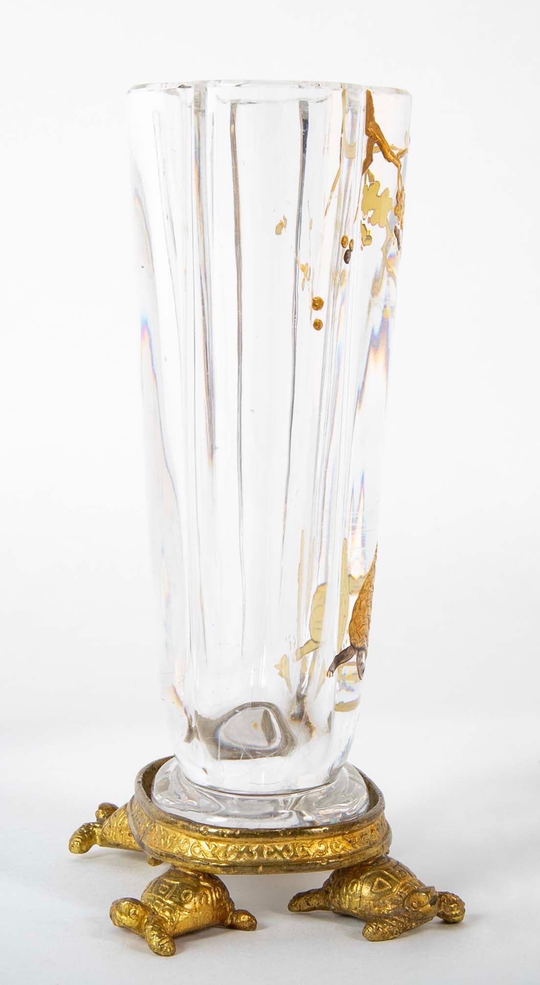 Pair of French Aesthetic Movement Baccarat Glass Vases