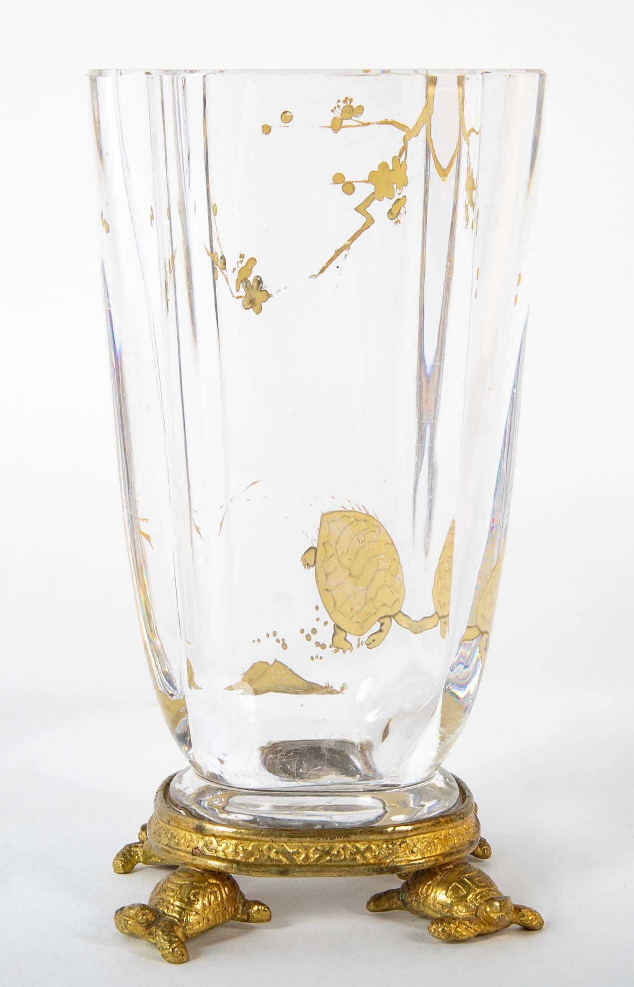 Pair of French Aesthetic Movement Baccarat Glass Vases