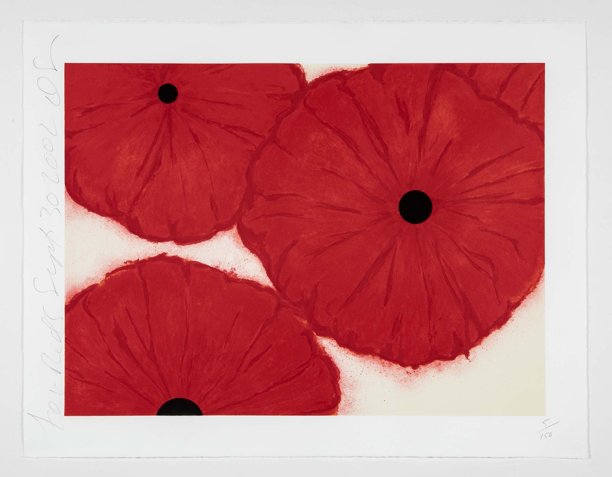 "4 Reds, 2002" Screen Print in Colors by Donald Sultan 5/150