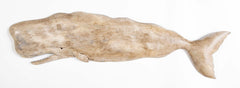 Carved and Painted Wood White Sperm Whale by Roger Mitchell