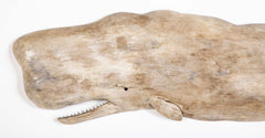 Carved and Painted Wood White Sperm Whale by Roger Mitchell