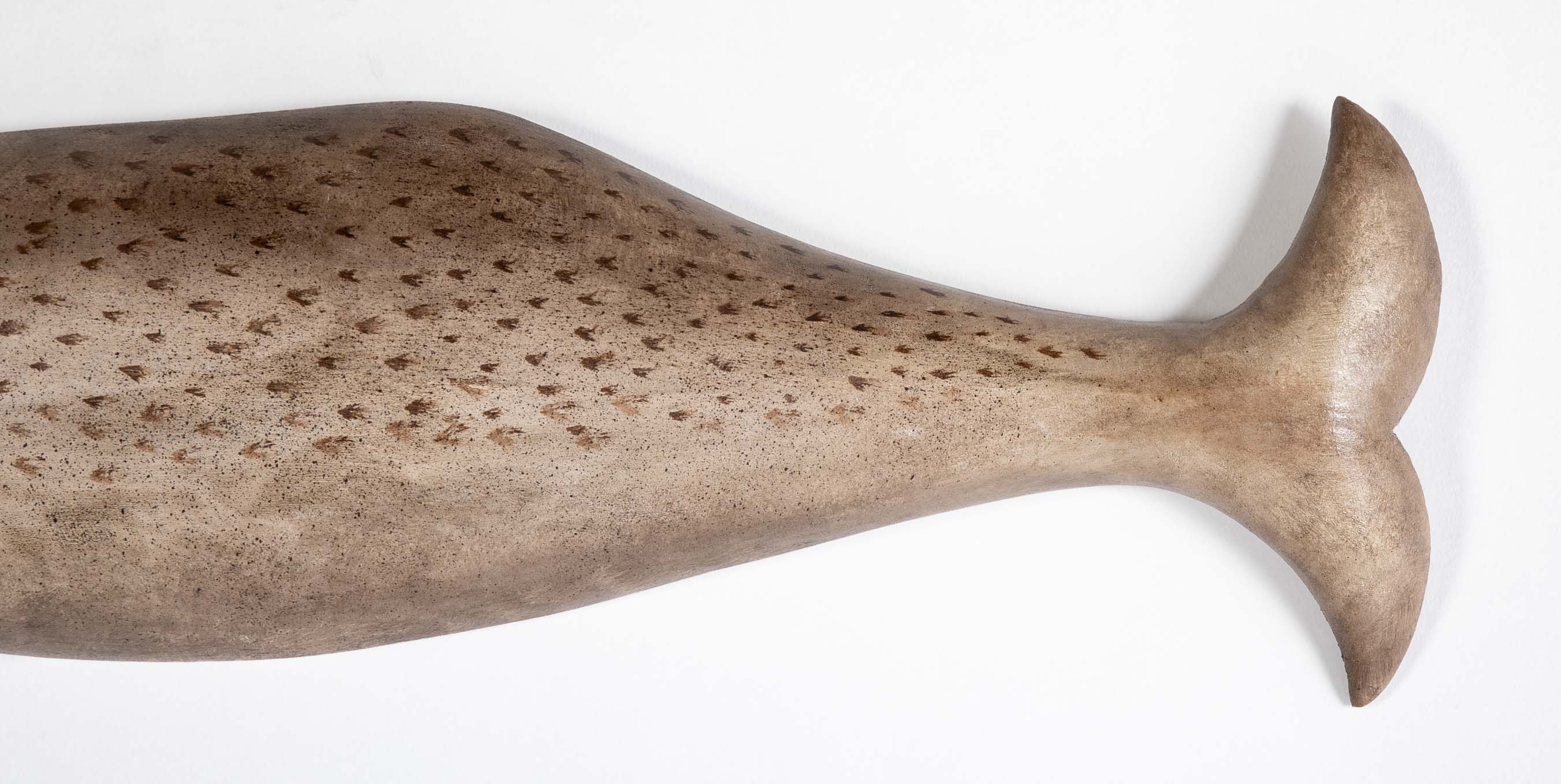 Plaque of a Carved and Painted Narwhal