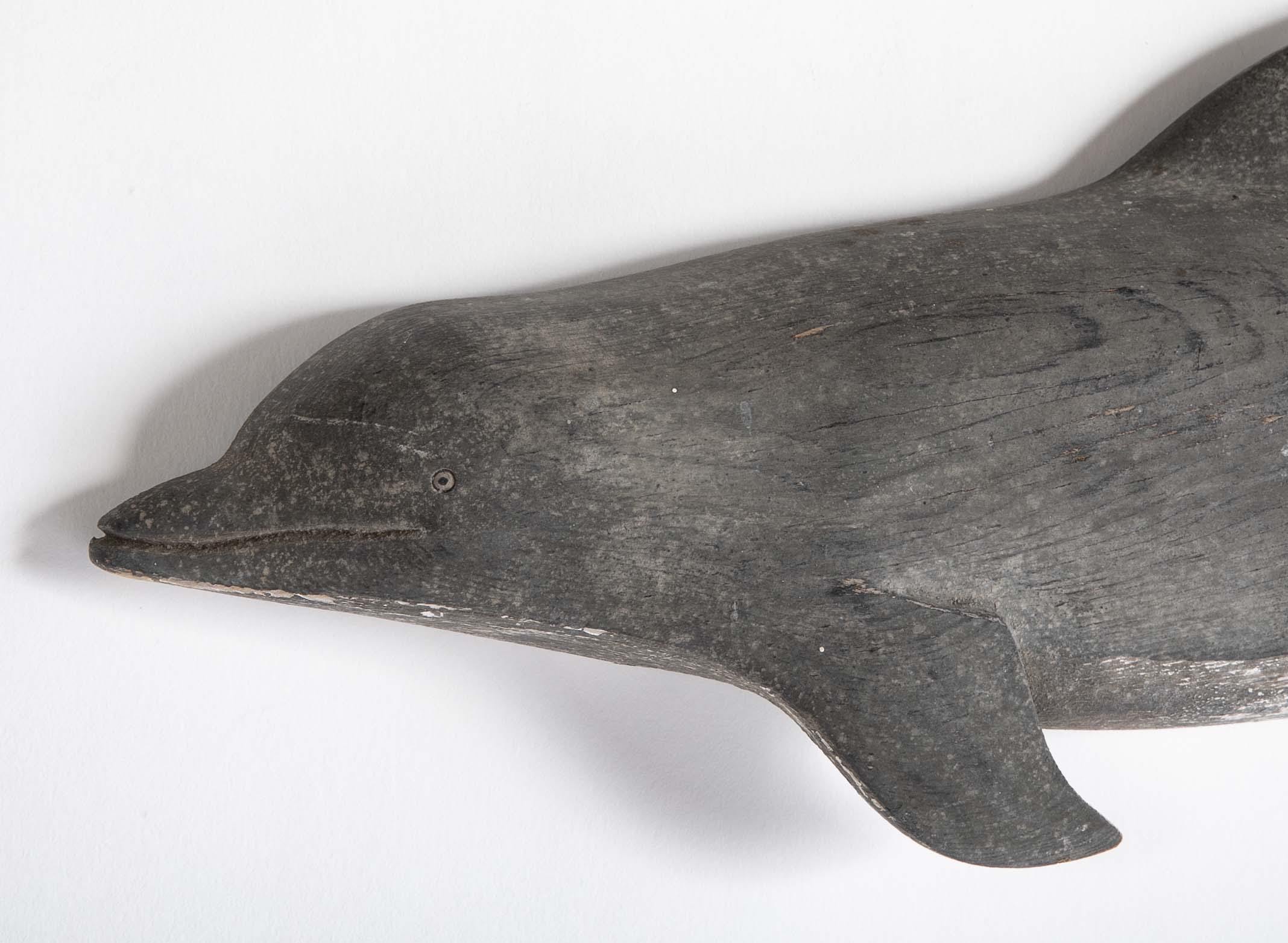 Set of Three Plaques of Carved and Painted Porpoises