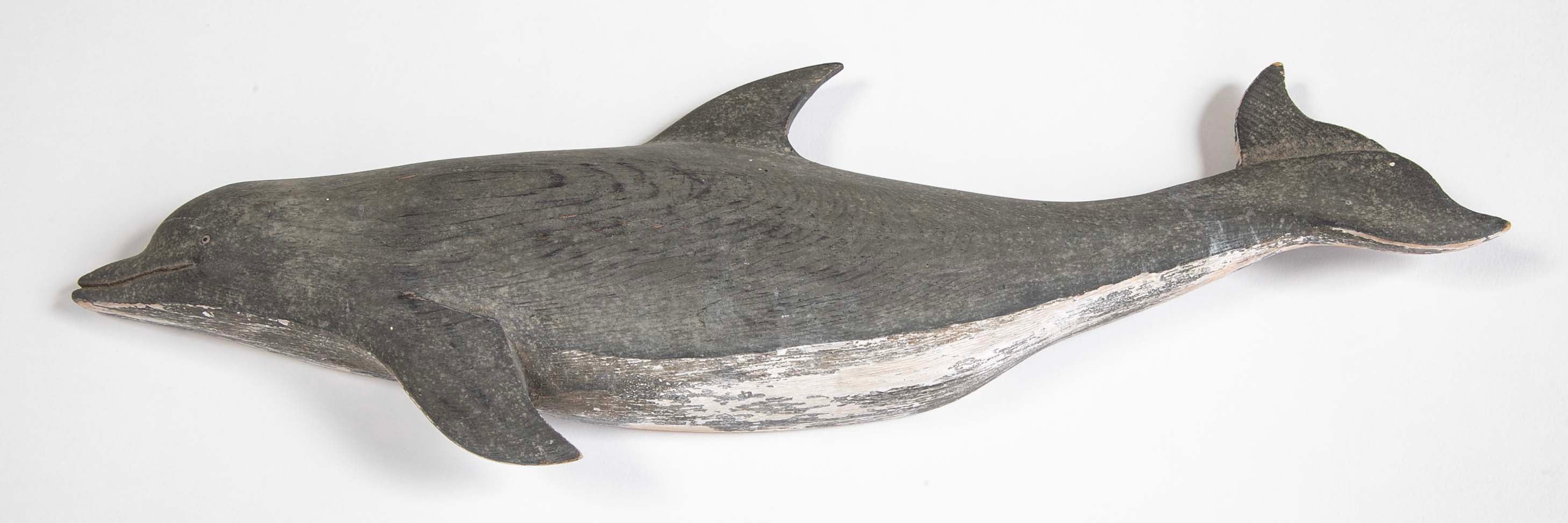 Set of Three Plaques of Carved and Painted Porpoises
