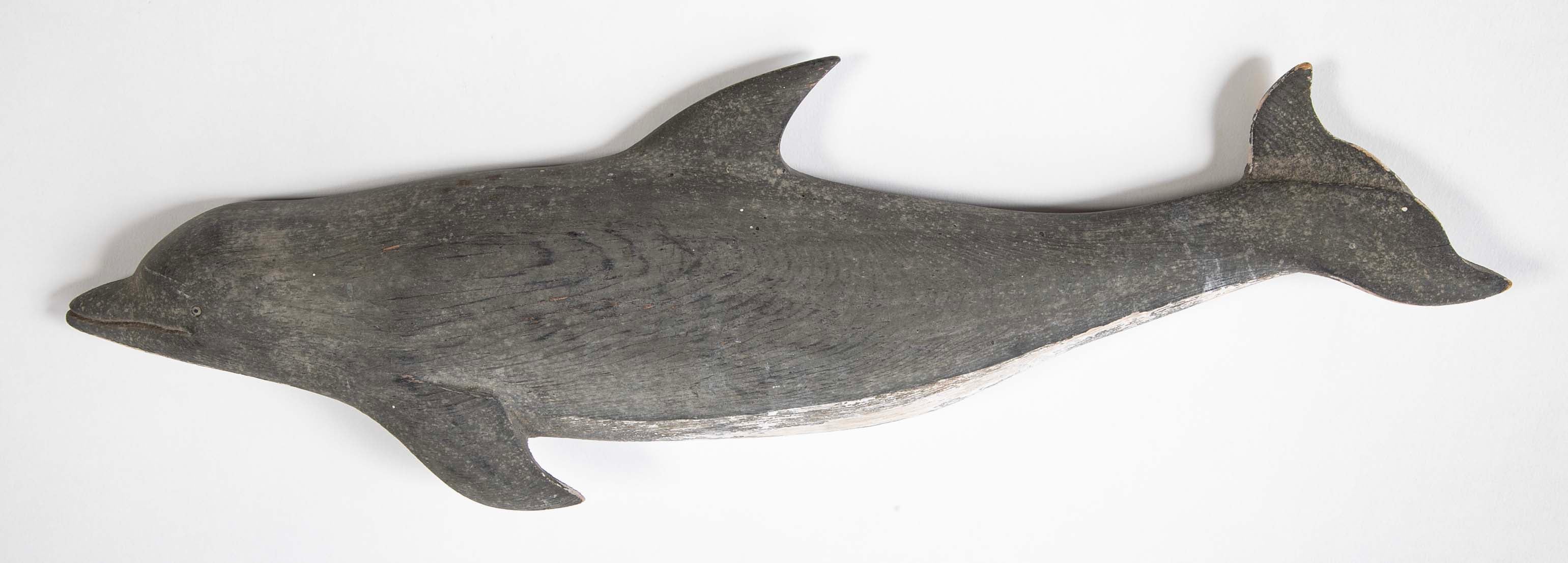 Set of Three Plaques of Carved and Painted Porpoises