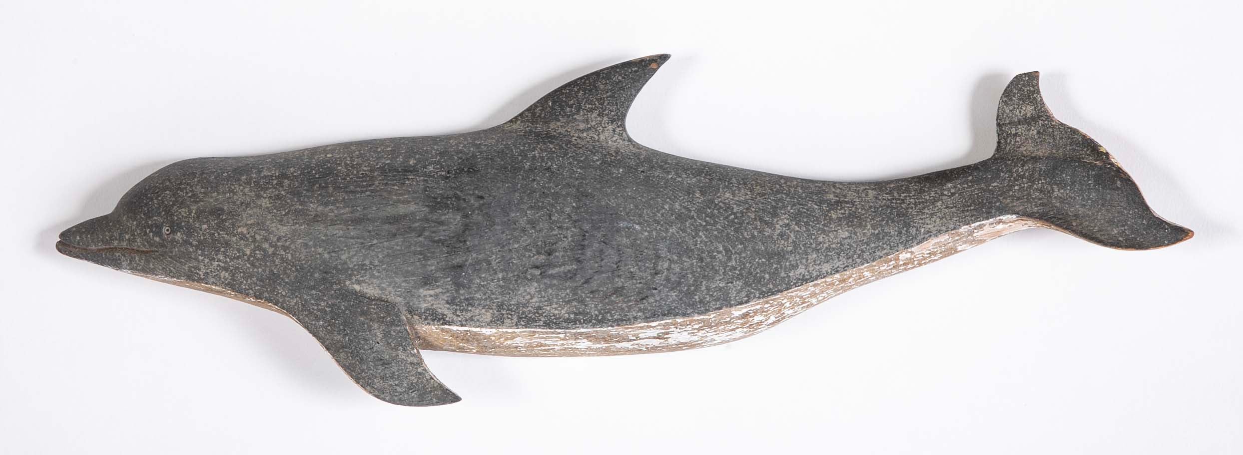 Set of Three Plaques of Carved and Painted Porpoises