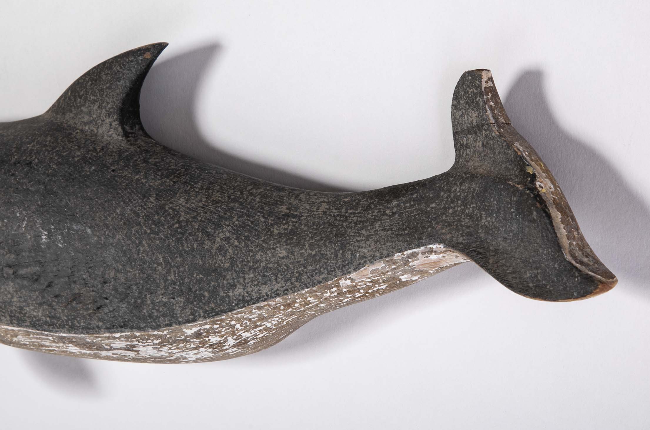 Set of Three Plaques of Carved and Painted Porpoises
