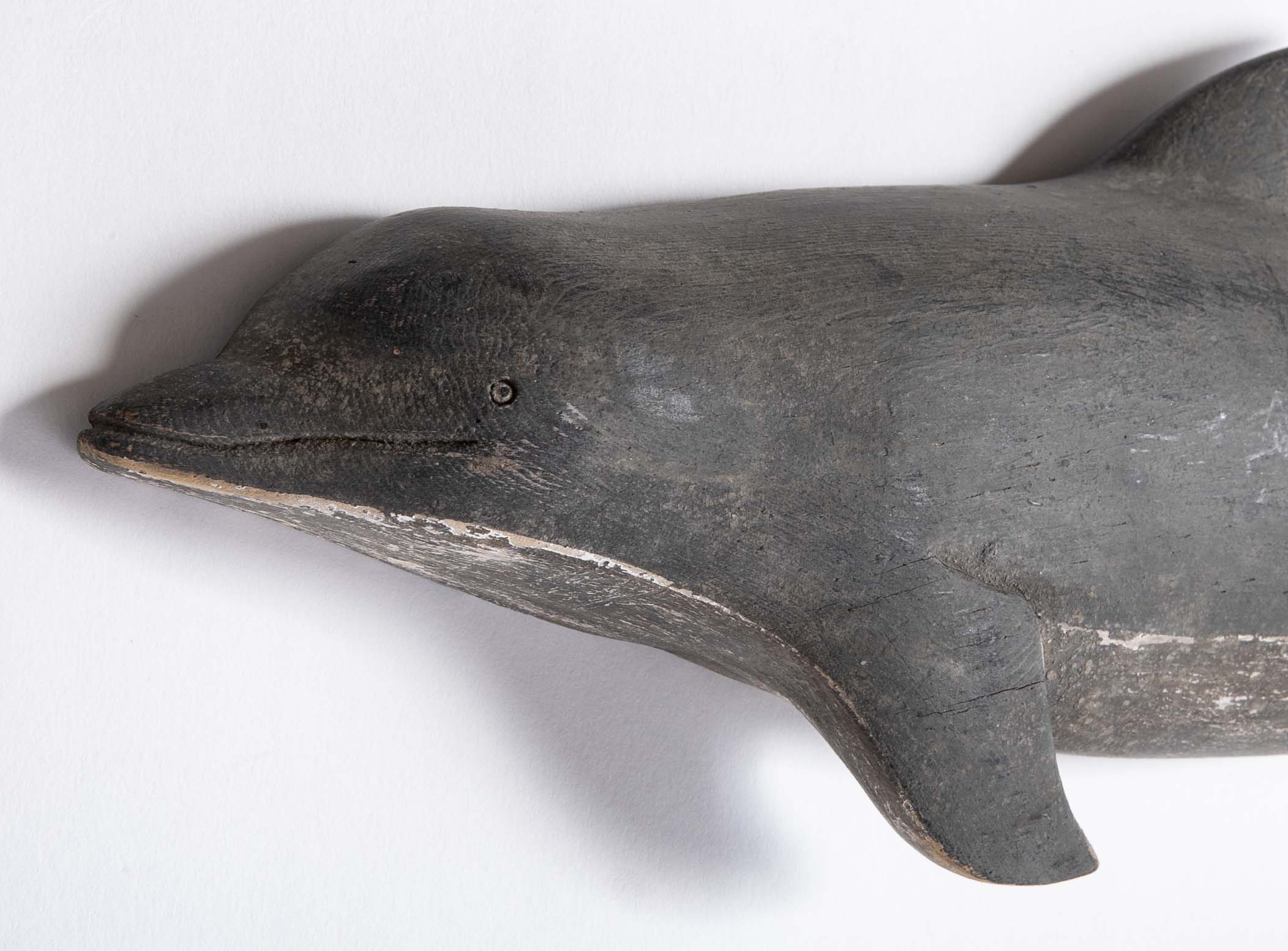 Set of Three Plaques of Carved and Painted Porpoises