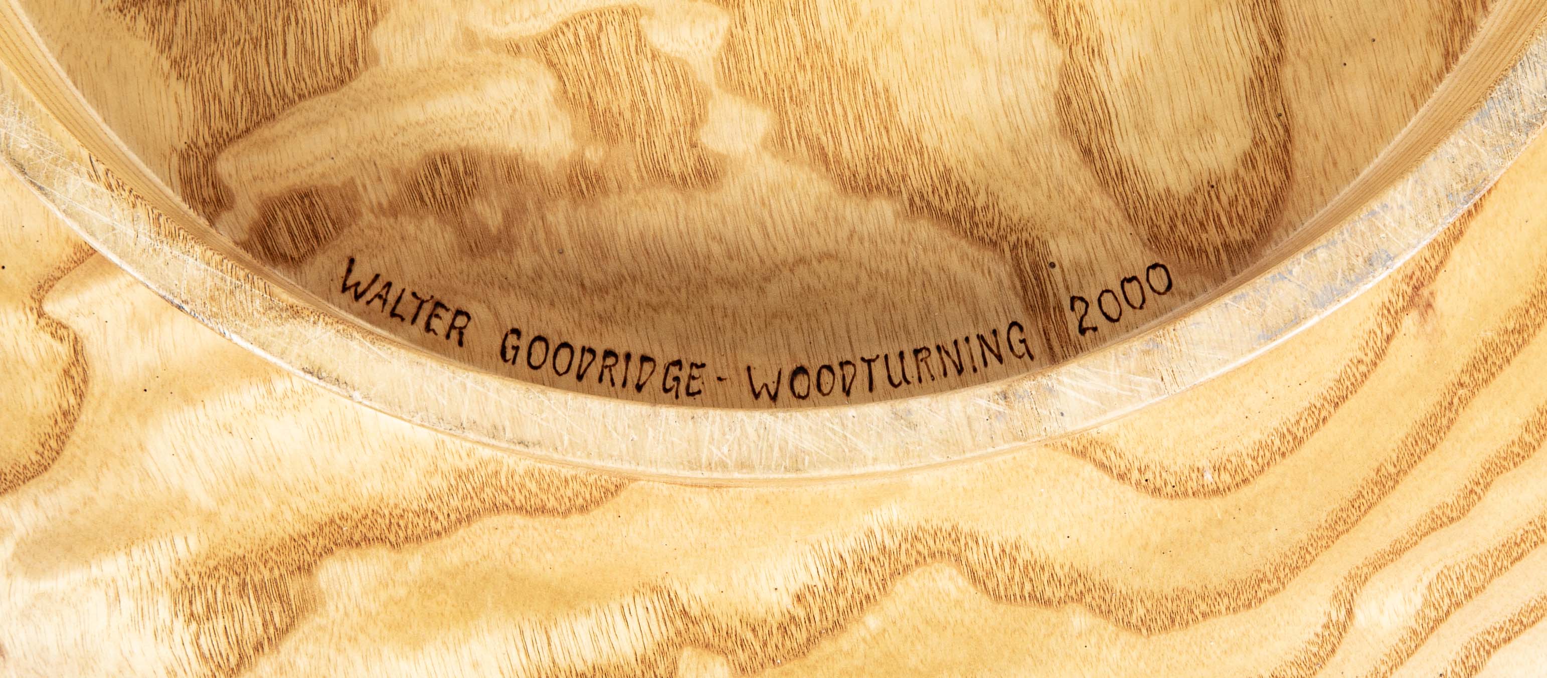 Large wooden bowl by Walter Goodridge.