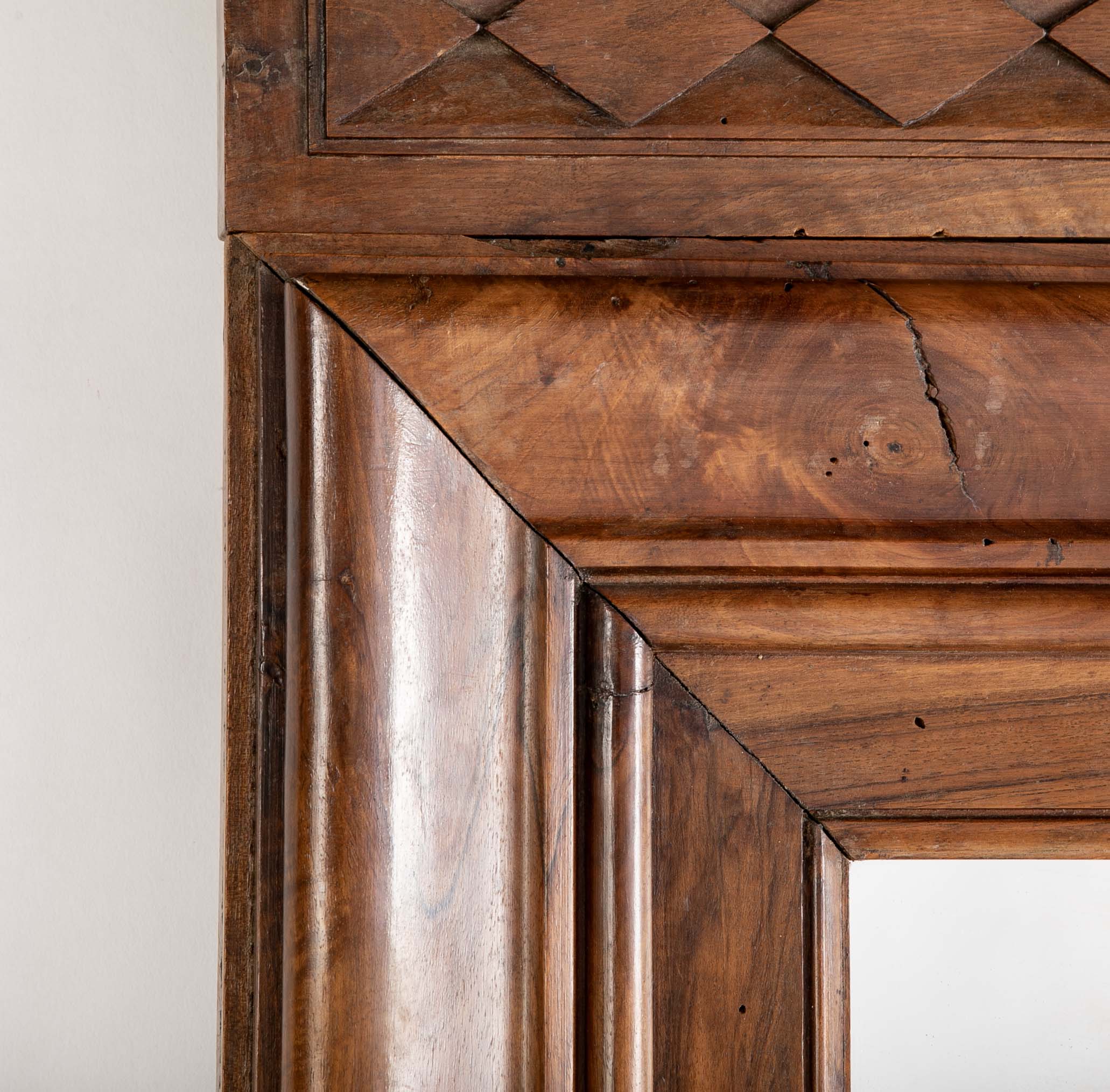 A Large 19th Century Neoclassical Carved Walnut Mirror