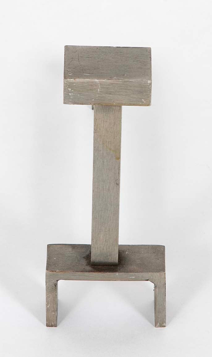 A Pair of French Black Brushed Metal Andirons