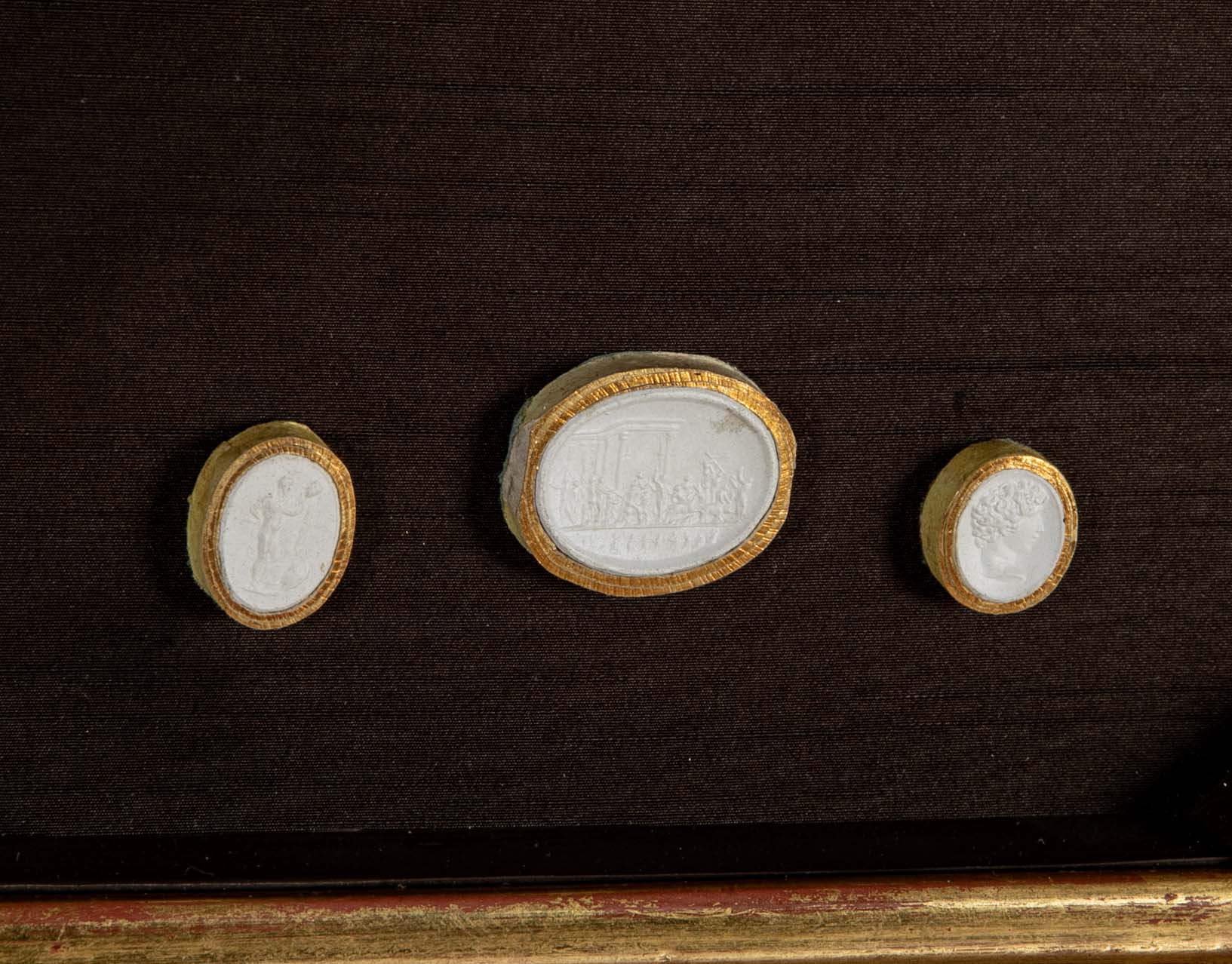 Set of 10 Octagonally Framed Italian Grand Tour Plaster Intaglios