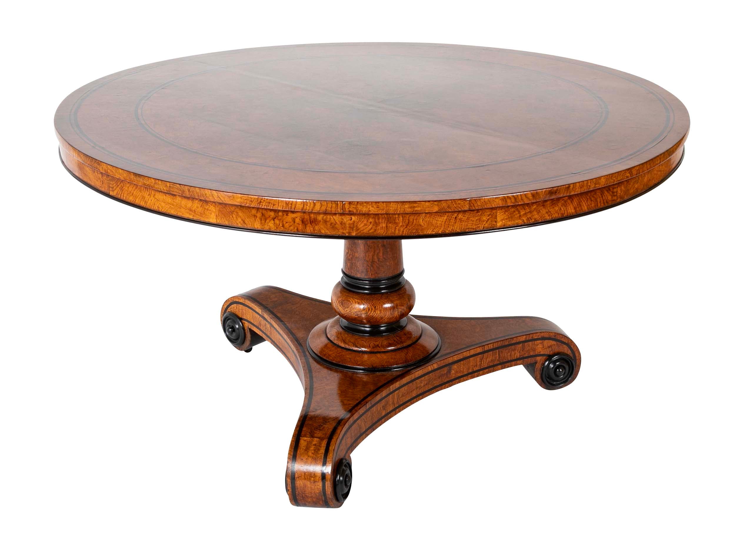 English Burl Wood Center Table