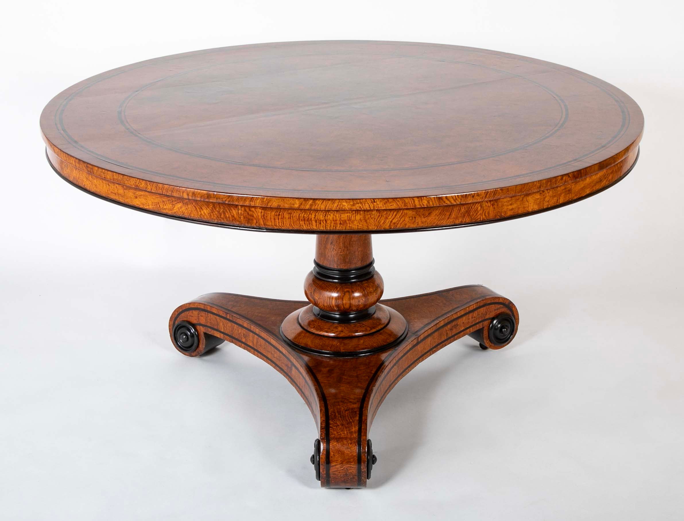 English Burl Wood Center Table