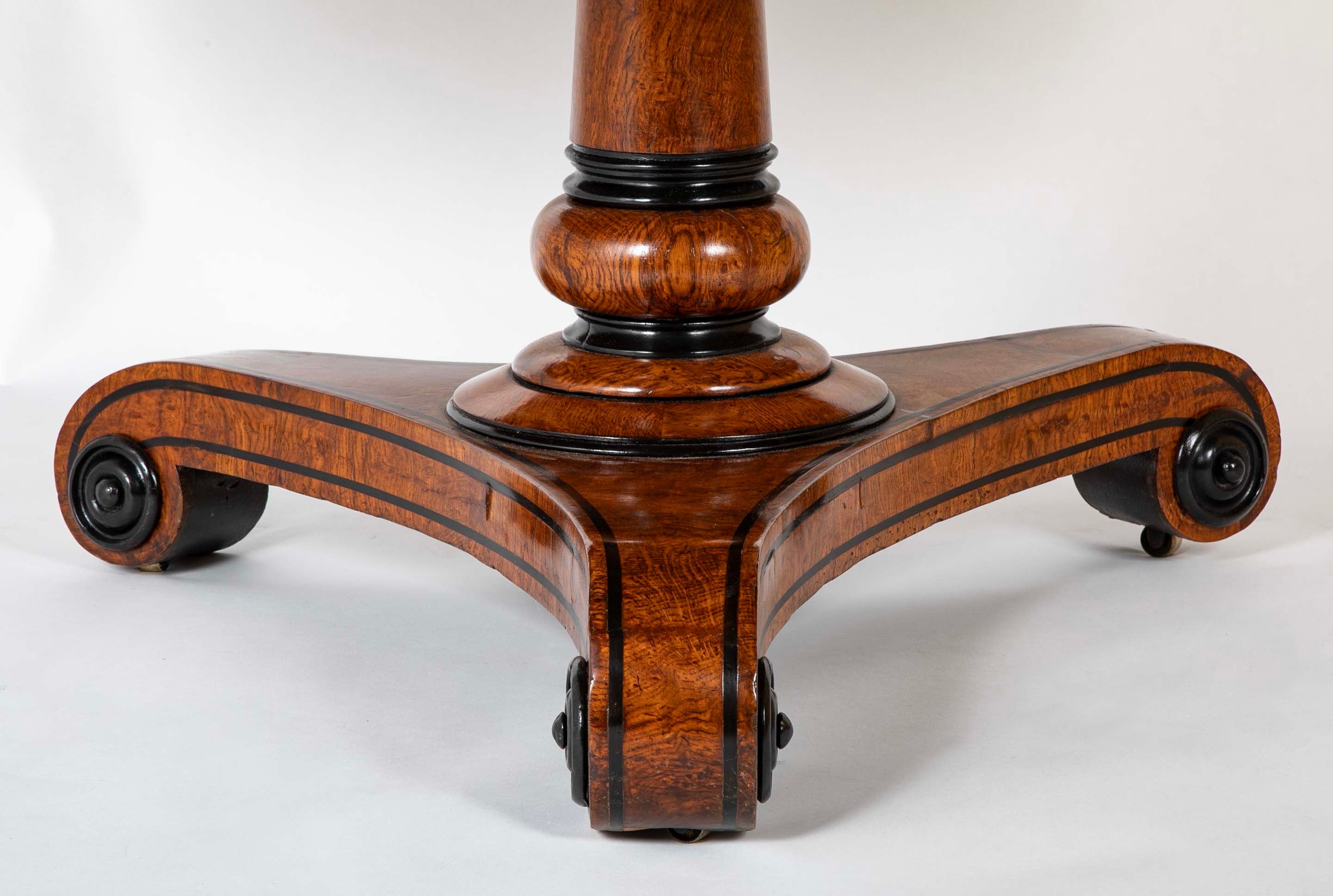 English Burl Wood Center Table