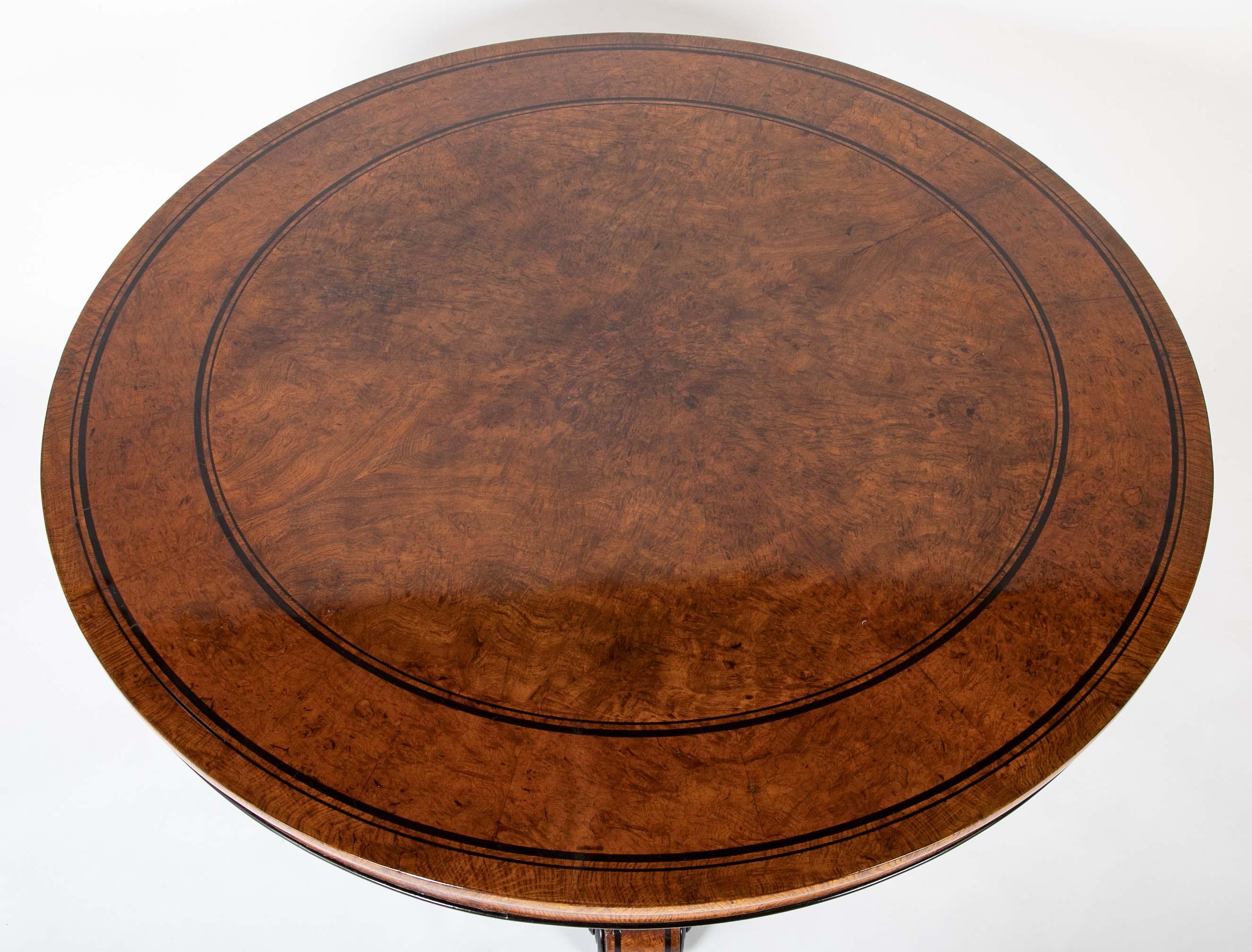 English Burl Wood Center Table