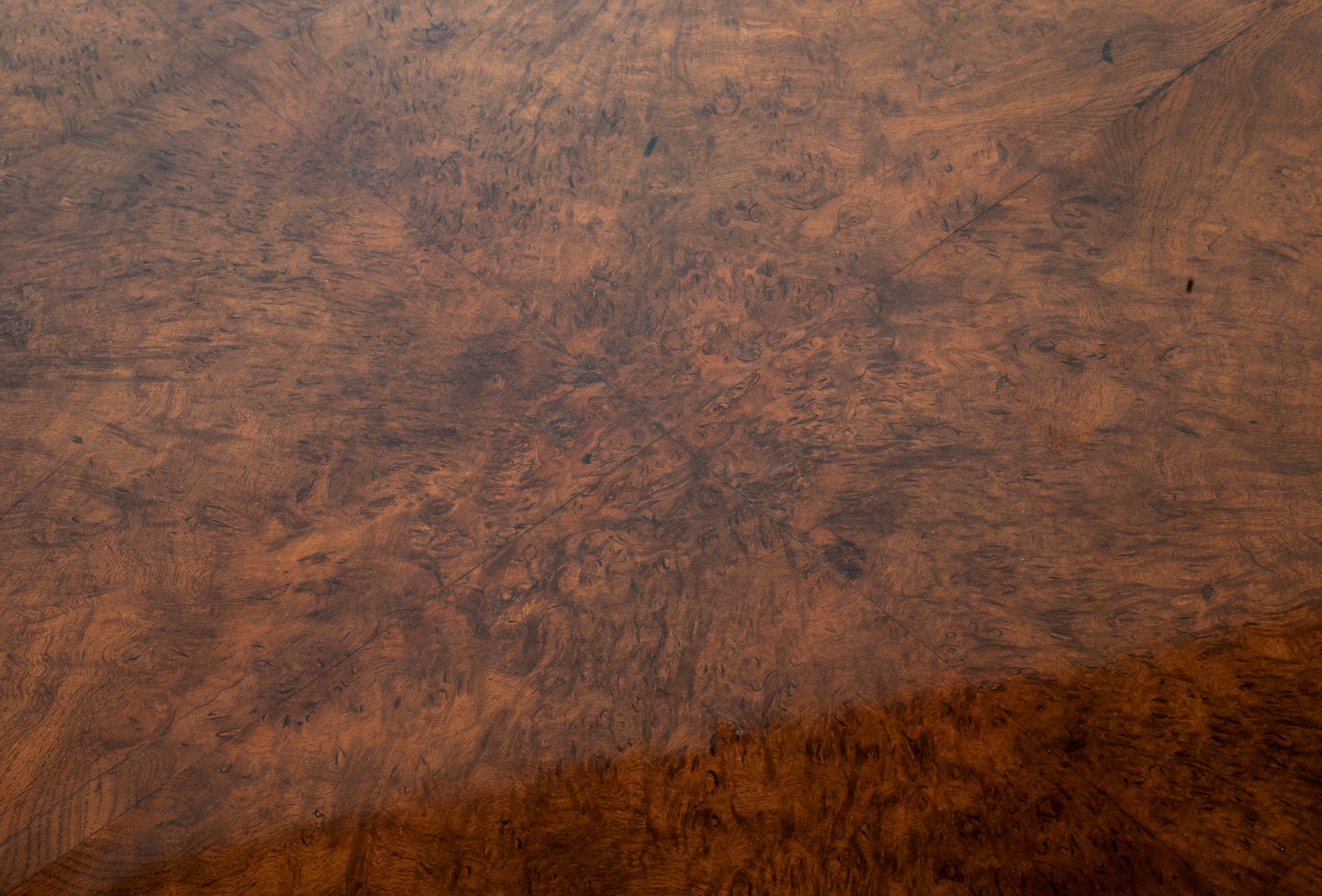English Burl Wood Center Table