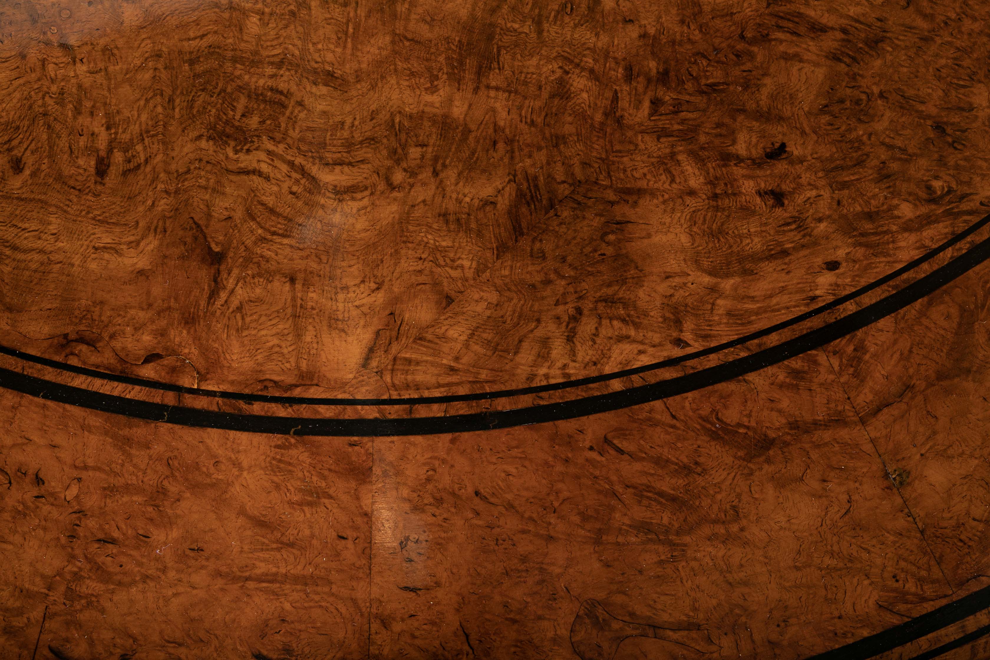 English Burl Wood Center Table