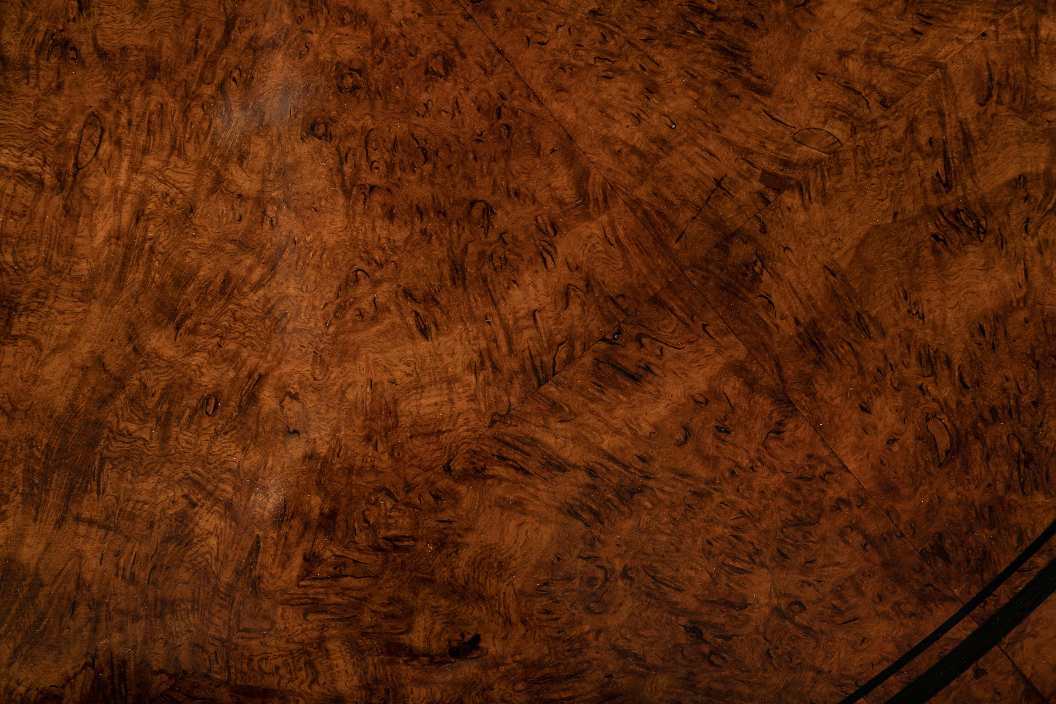 English Burl Wood Center Table