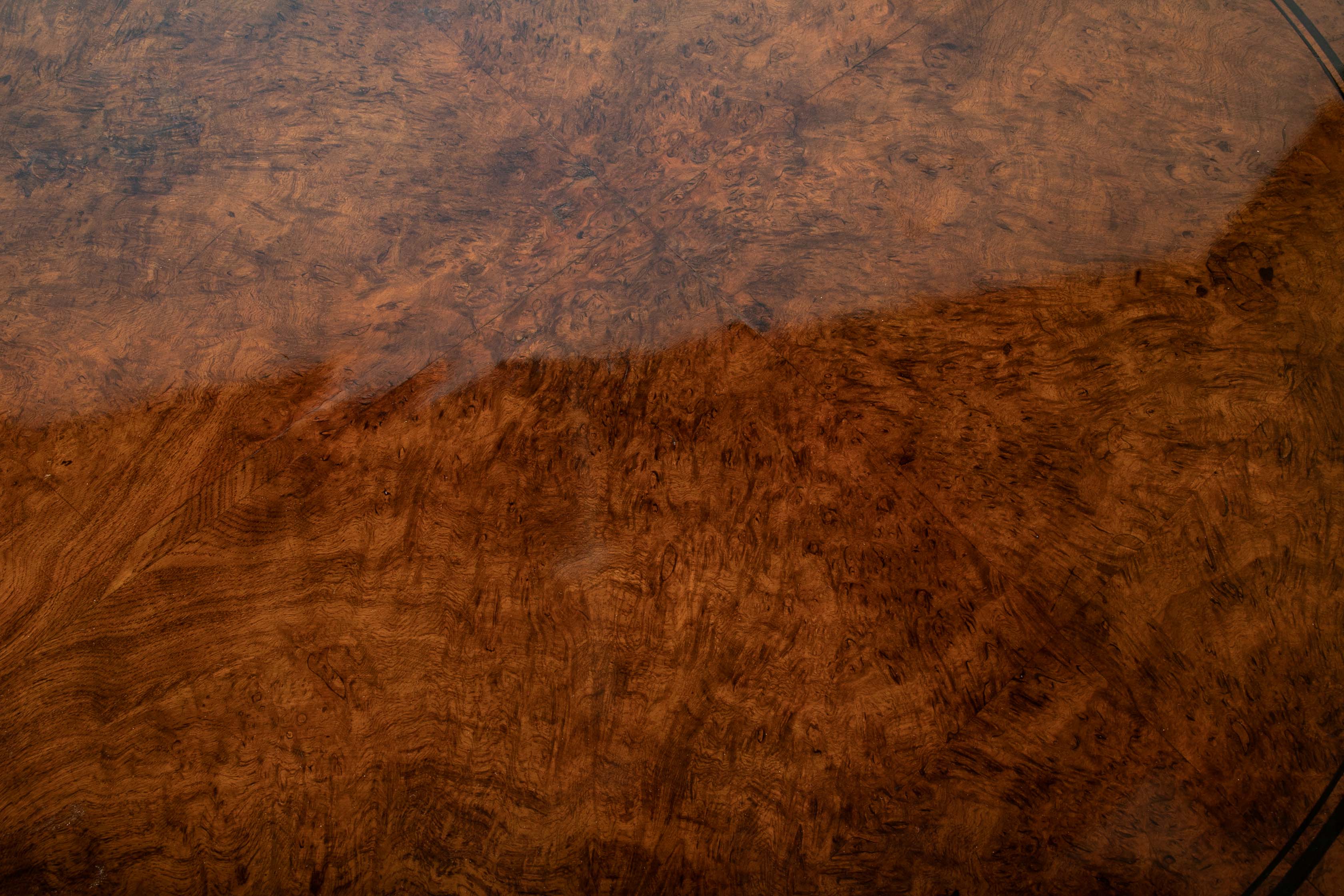 English Burl Wood Center Table