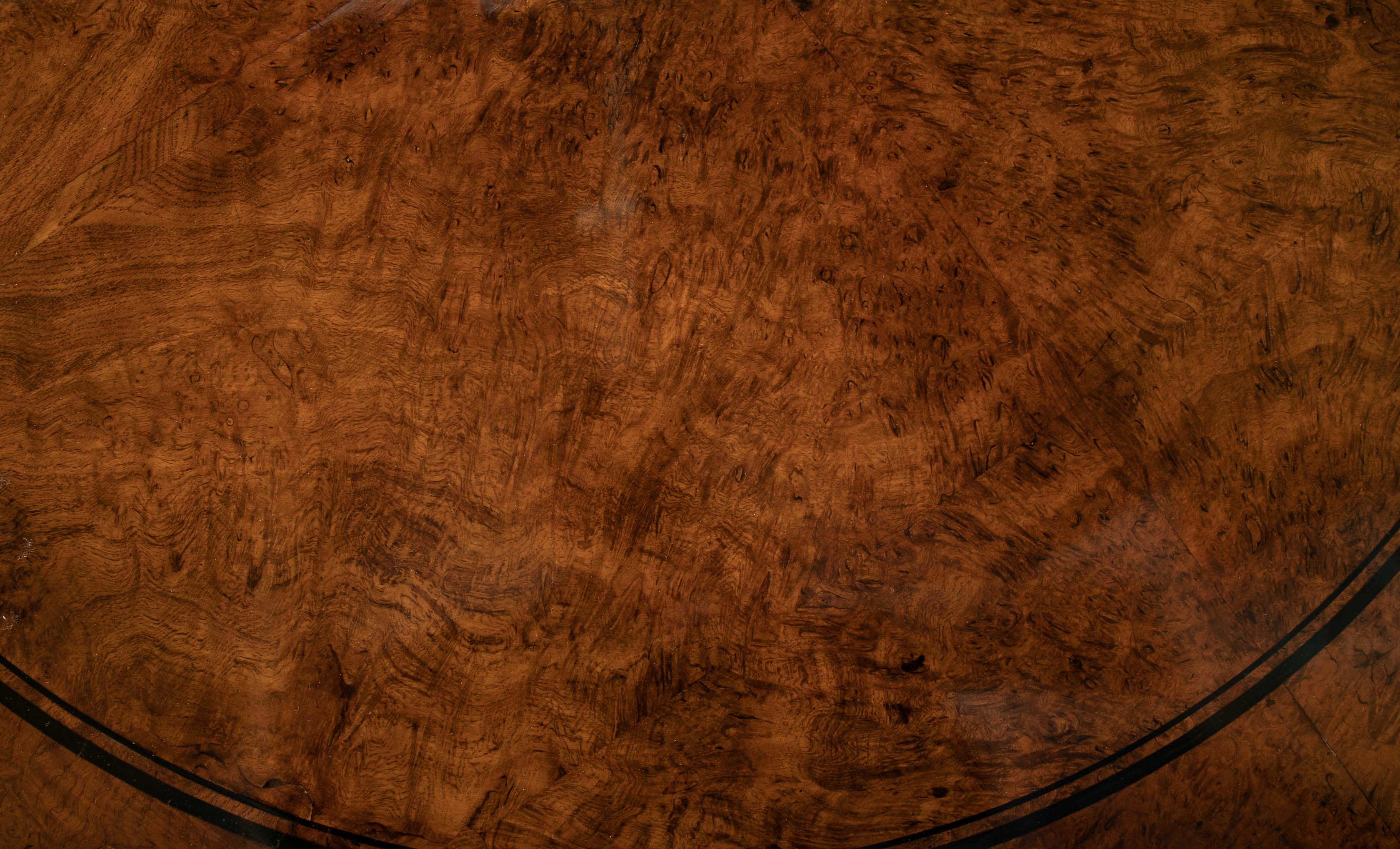 English Burl Wood Center Table