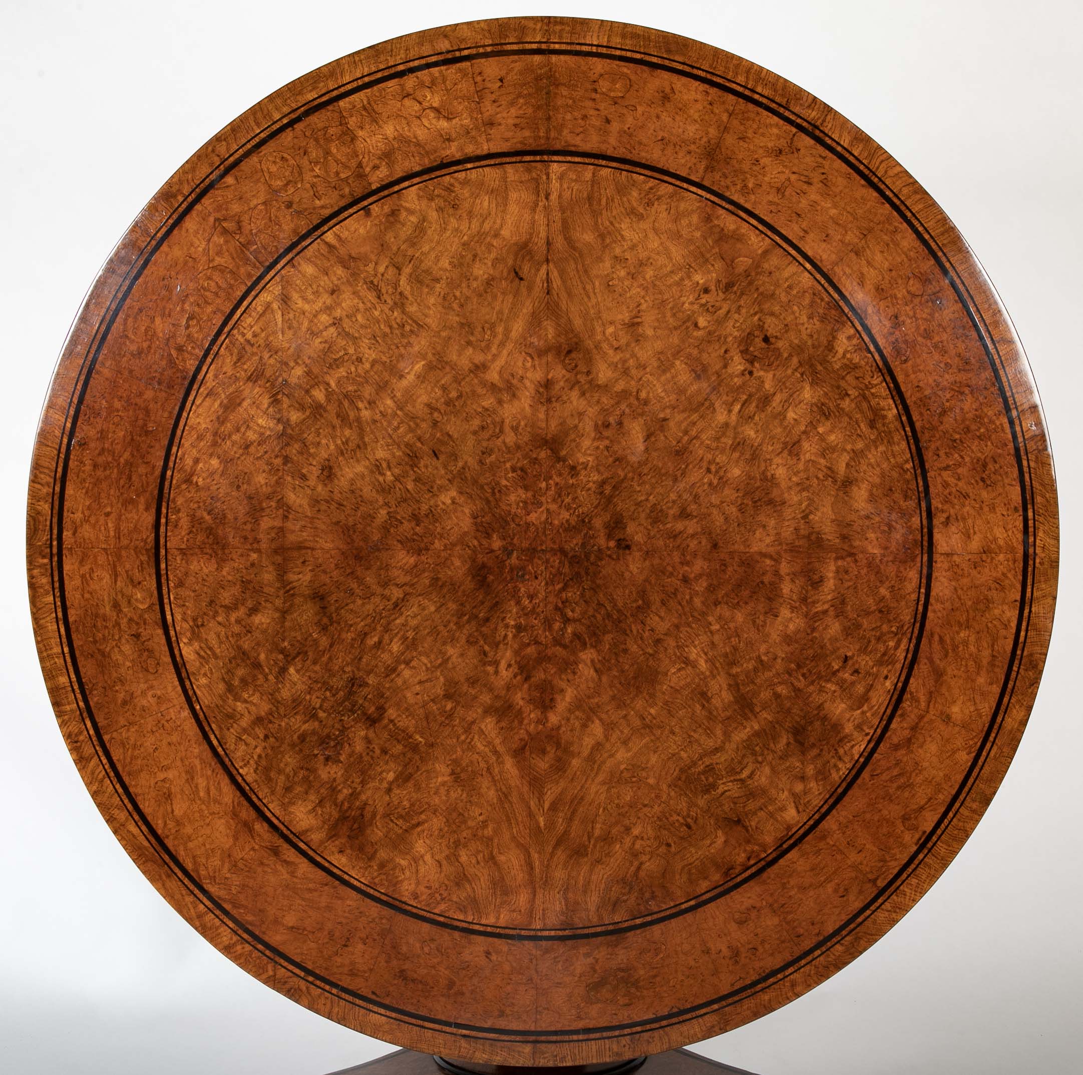 English Burl Wood Center Table