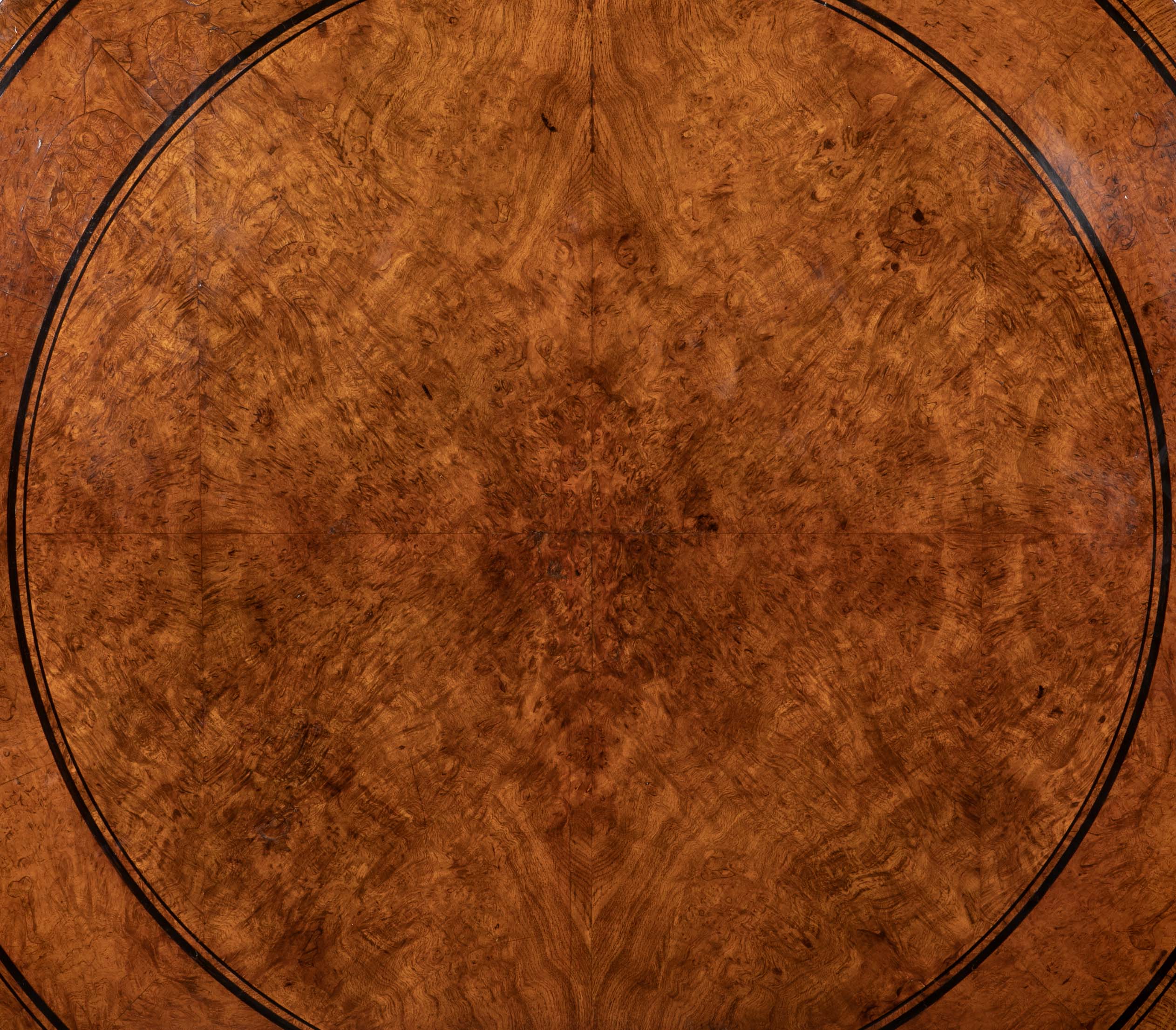 English Burl Wood Center Table