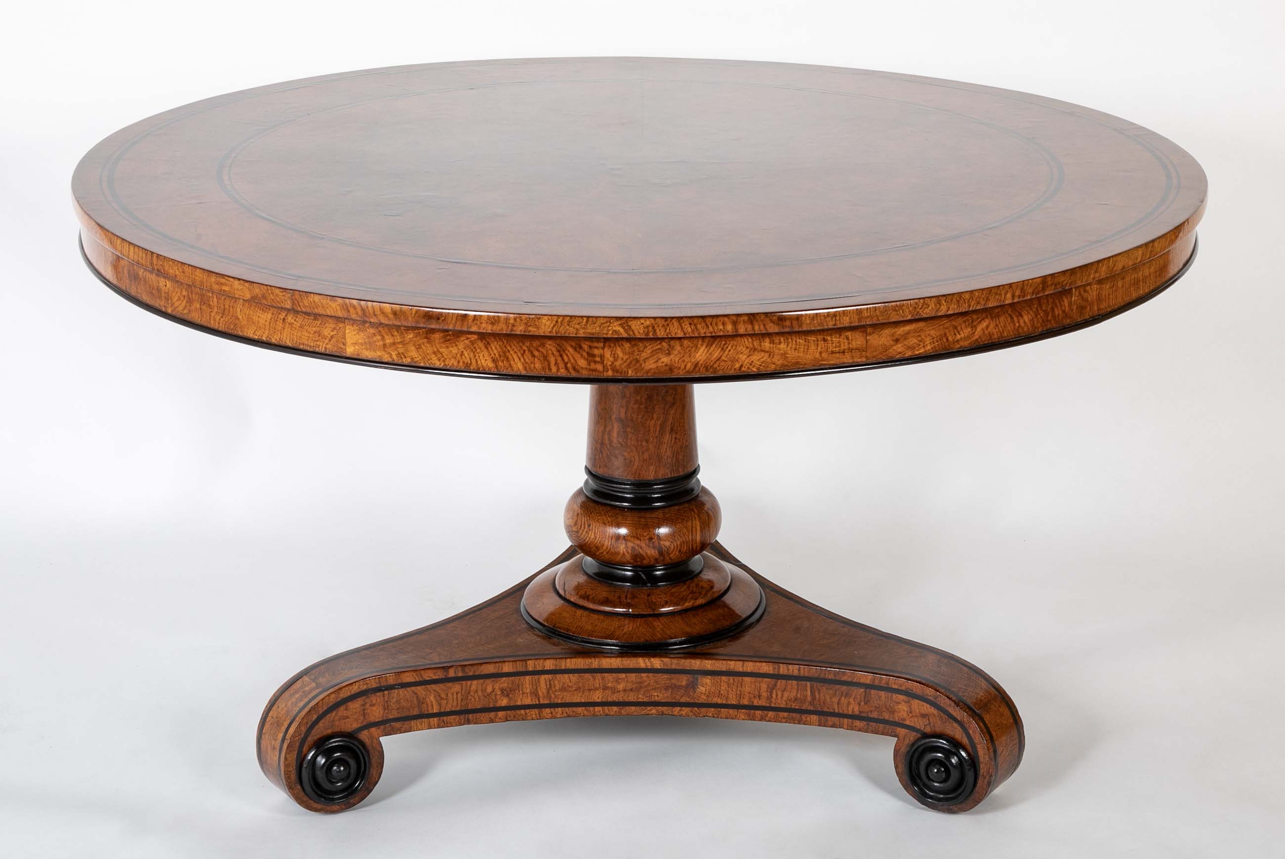 English Burl Wood Center Table